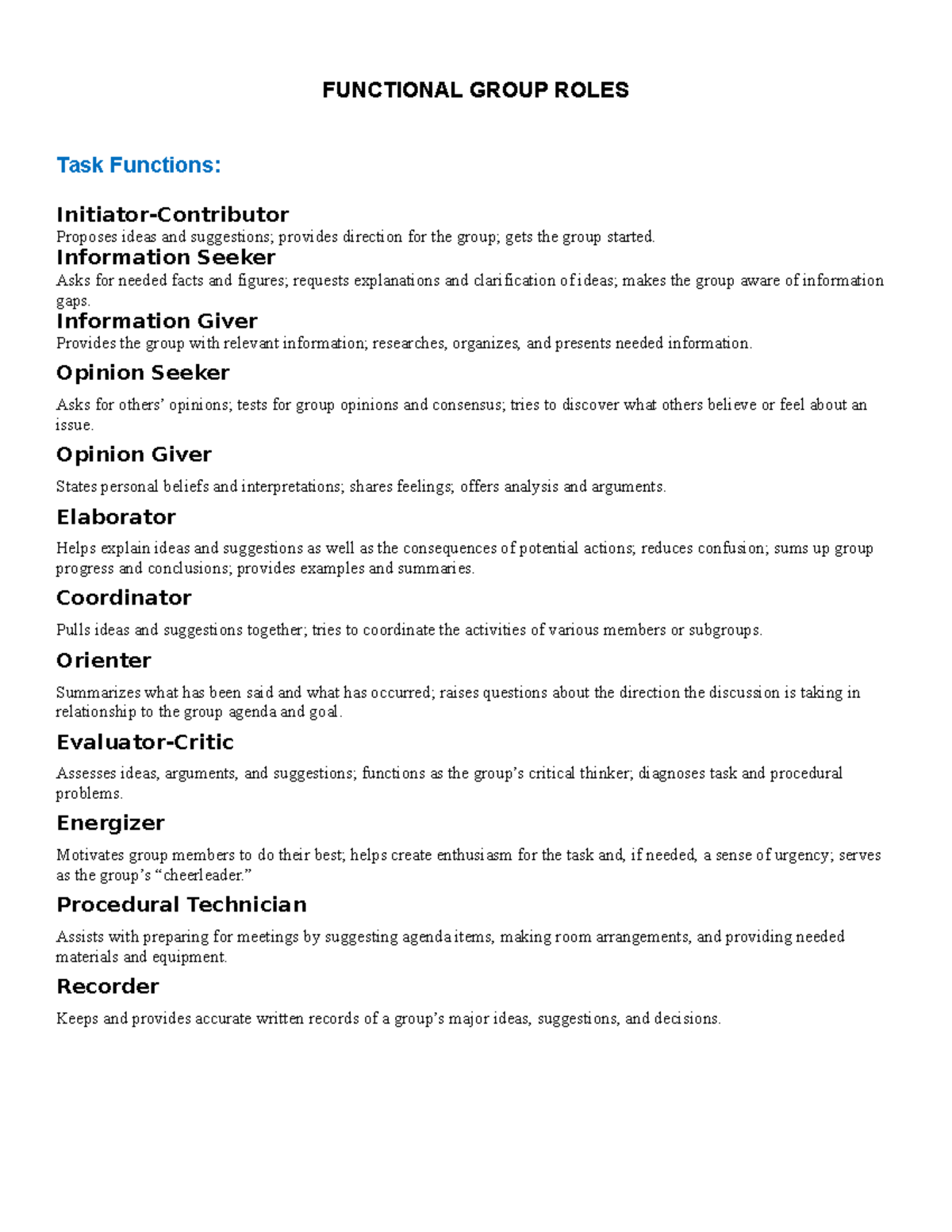 psy172-functional-group-roles-functional-group-roles-task-functions