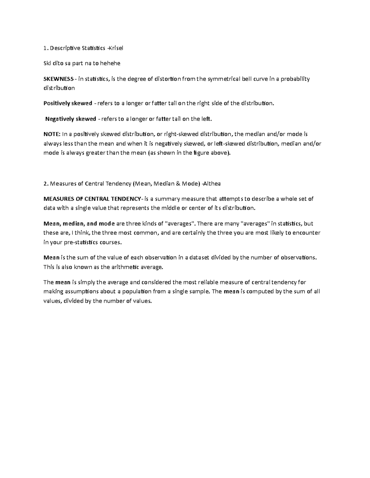 Descriptive reporting sample - Bachelor of Elementary Education - PUP ...