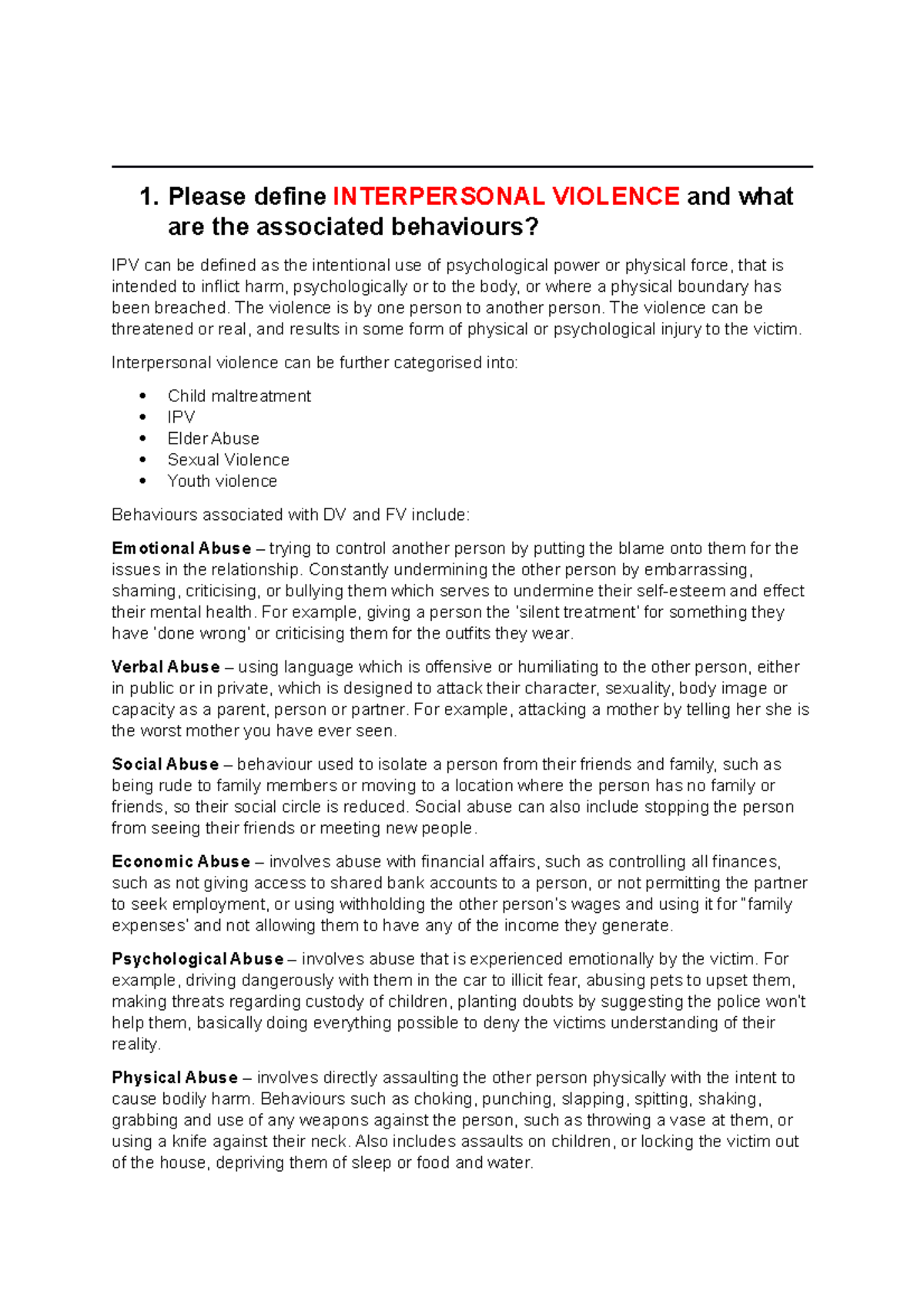 COU 3201 Exam Preparation Questions and Answers Part 1 - 1. Please ...