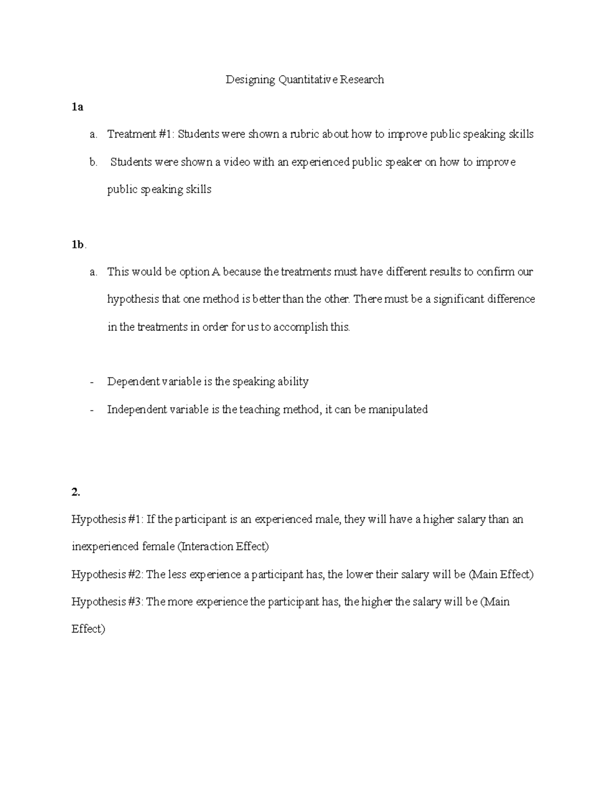 COMM351 Quantitative Research Assignment - Designing Quantitative ...