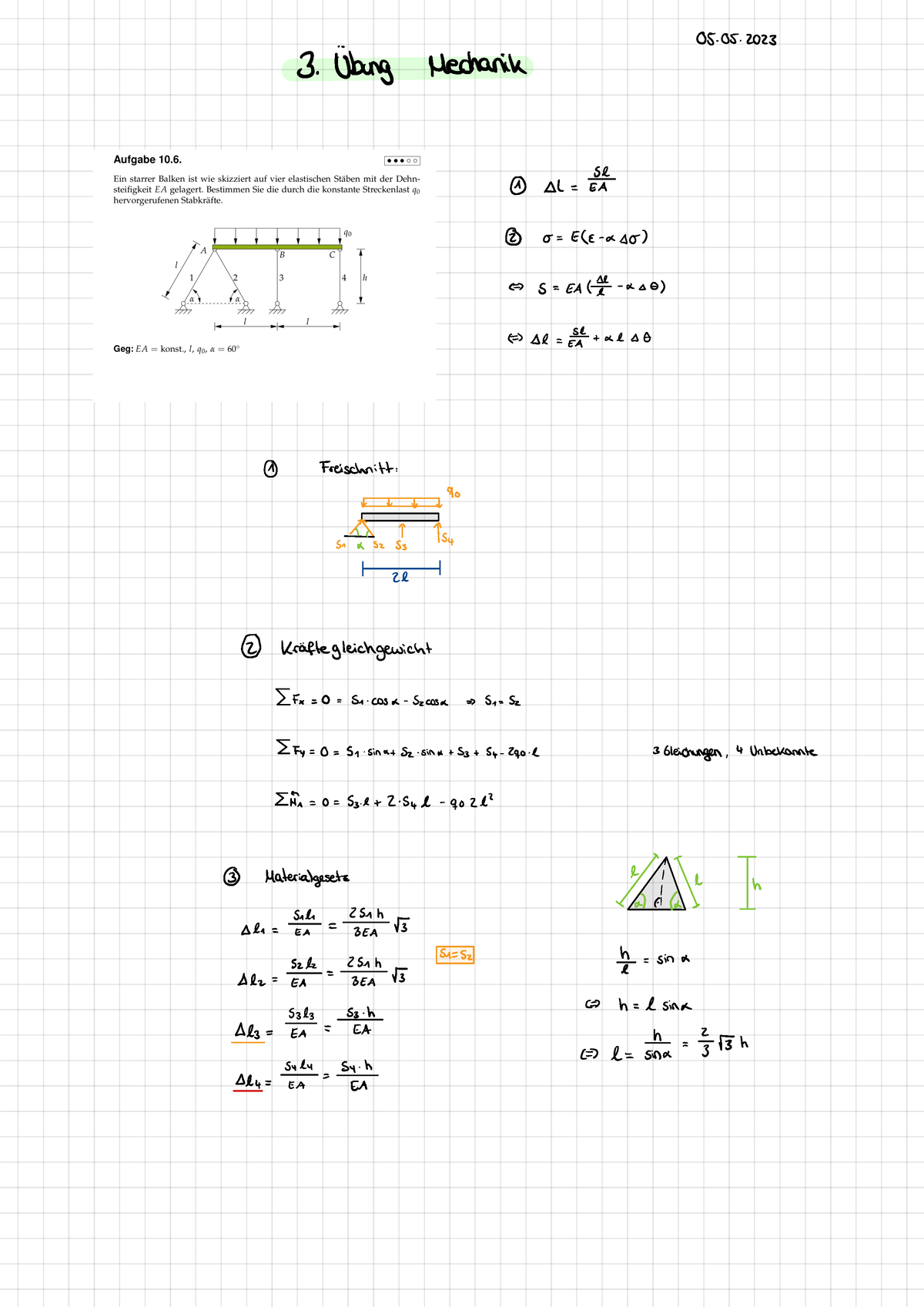 Übung 3 Mechanik B - Studocu