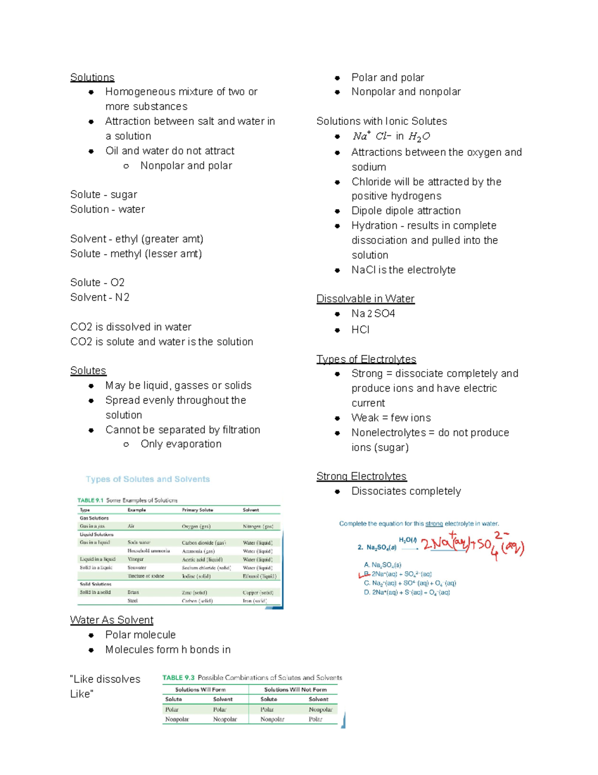 Chapter 9 - Lecture notes 8-10 - Solutions Homogeneous mixture of two ...