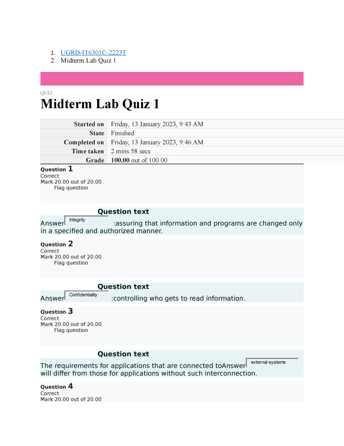 UGRD-IT6301C Information Assurance And Security 2 Midterm Lab Quiz 1 ...