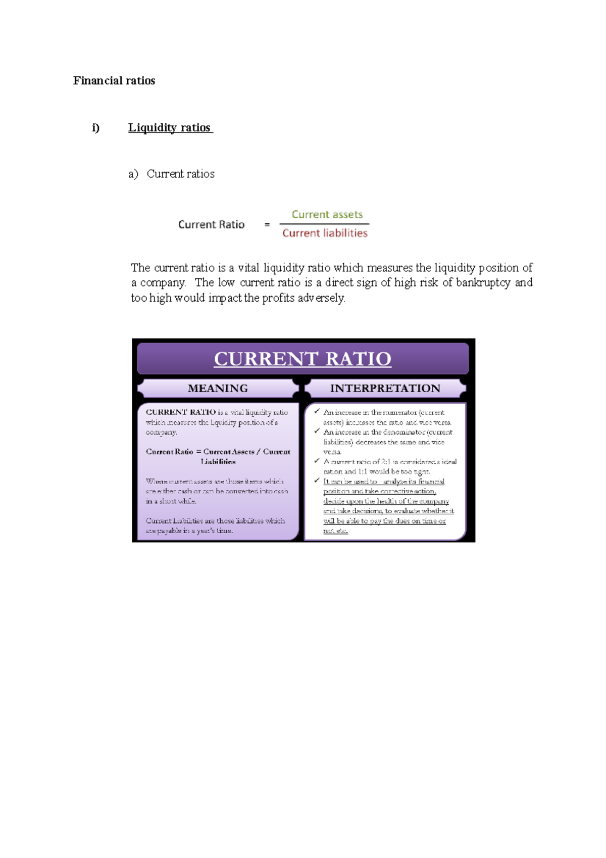 Chapter 2d week4 - kewangan - Financial ratios i) Liquidity ratios a ...