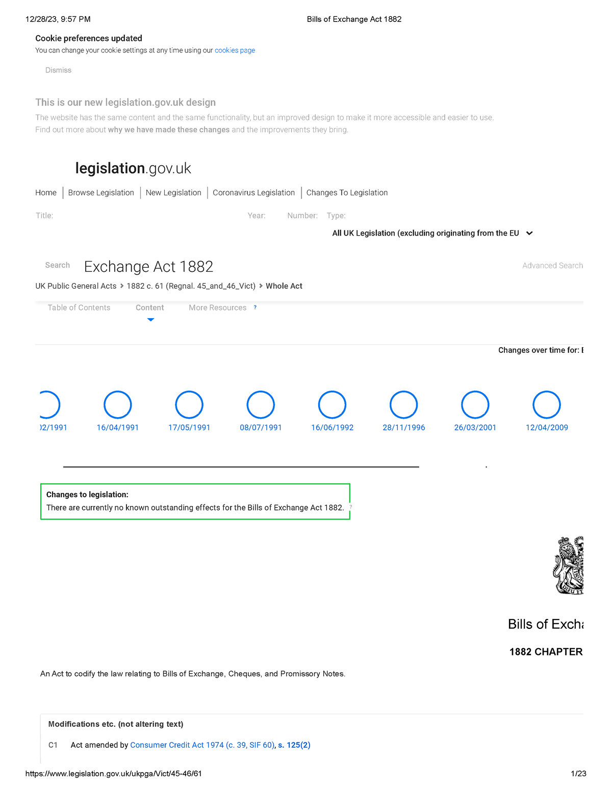 Bills of Exchange Act 1882ff - C Cookie preferences updated You can ...