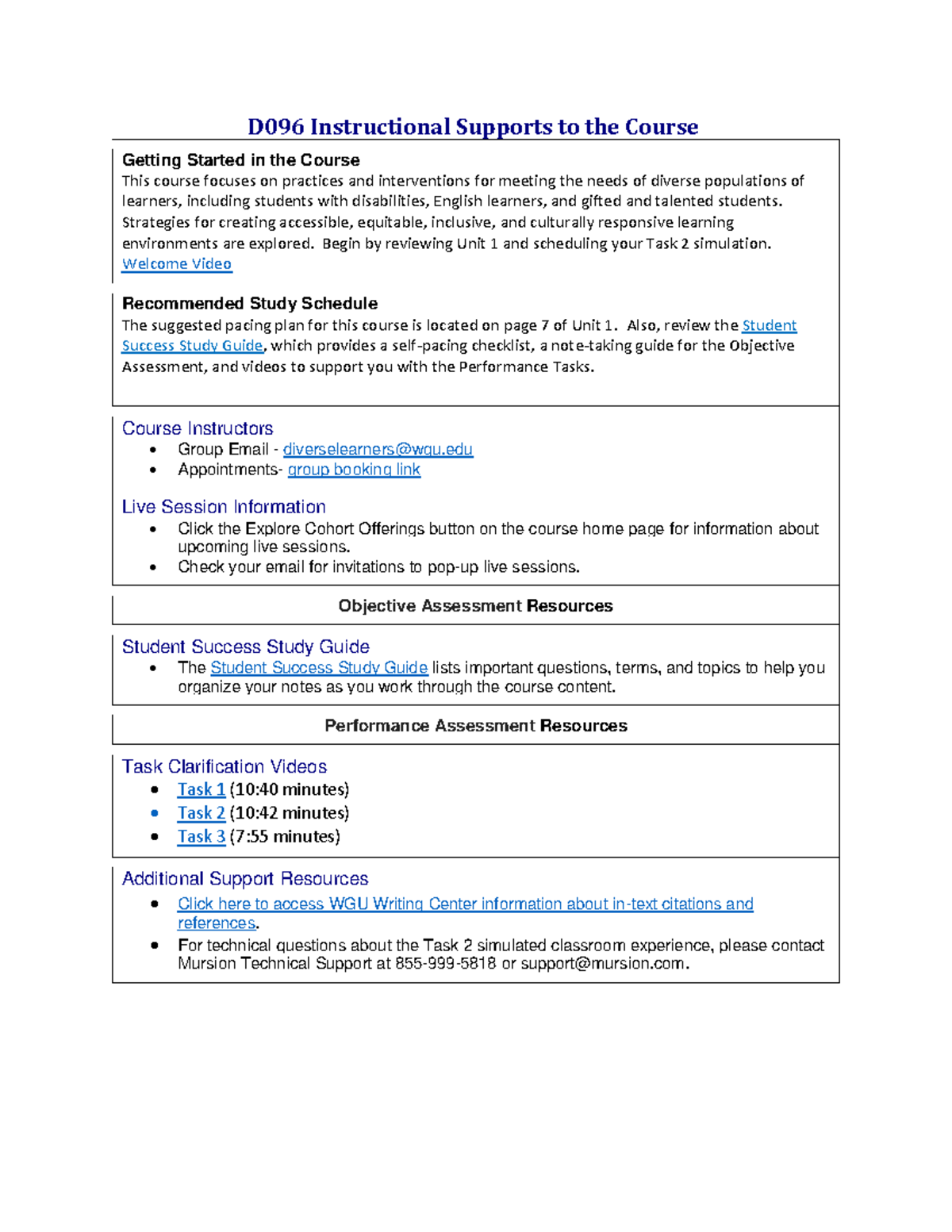 D096 KB Article Link for Instructional Supports to Course 100121 - D096 ...