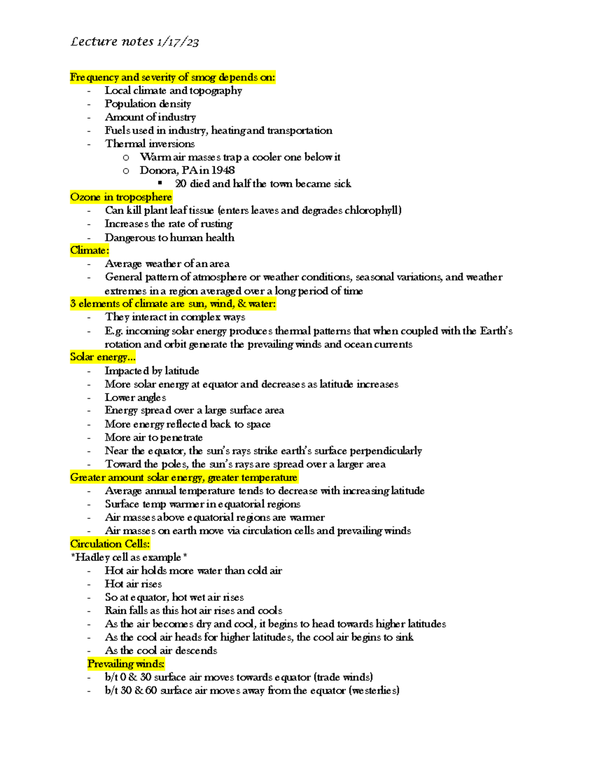 BIOL 301 1-17-23 lecture notes - Lecture notes 1/17/ Frequency and ...