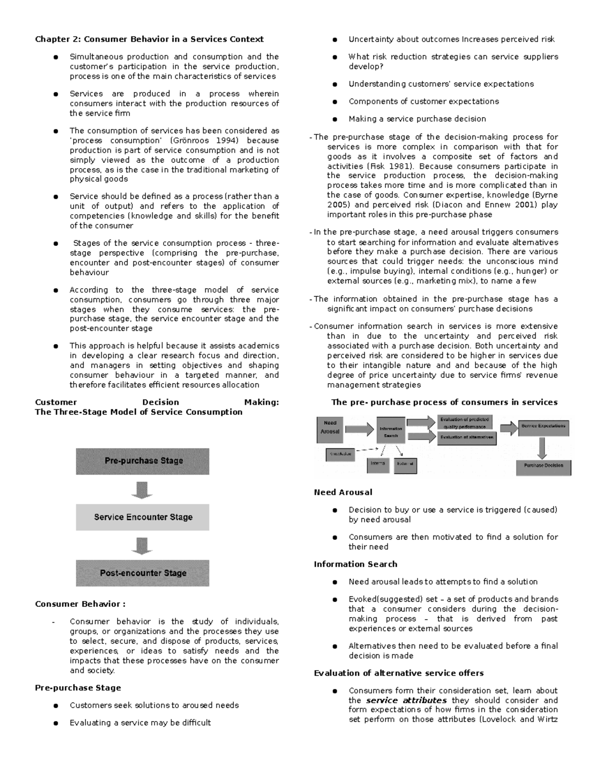 Service-QUIZ-2 - SERVICE MARKETING REVIEWER - Chapter 2: Consumer ...