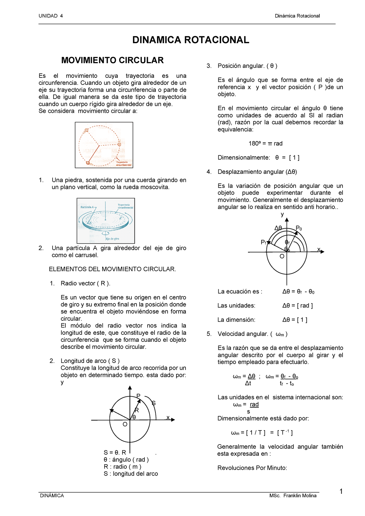 Sesión 7 Movimiento Rotacional Dinamica Rotacional Movimiento Circular Es El Movimiento Cuya 5069