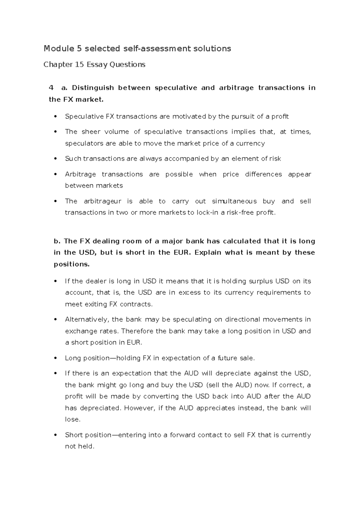 Module 5 selected selfassessment solutions Module 5 selected self