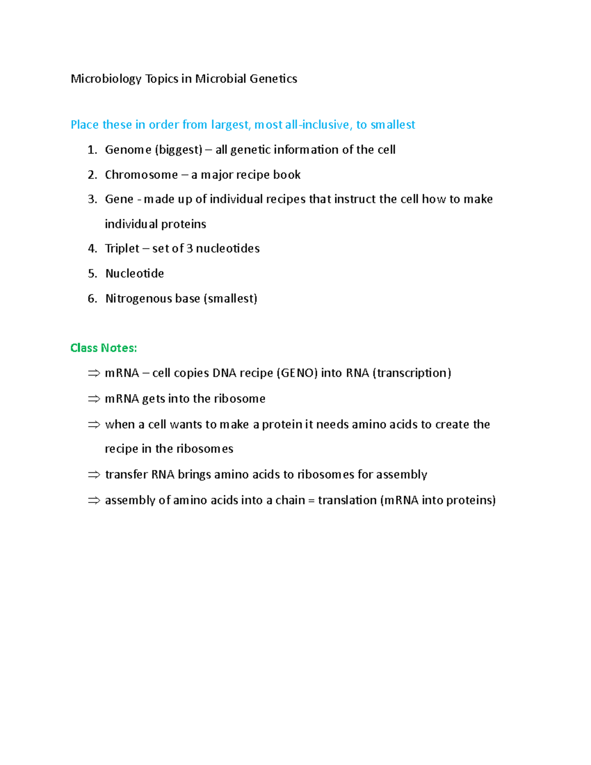 Microbiology Chapter 8 Microbial Genetics - Microbiology Topics In ...