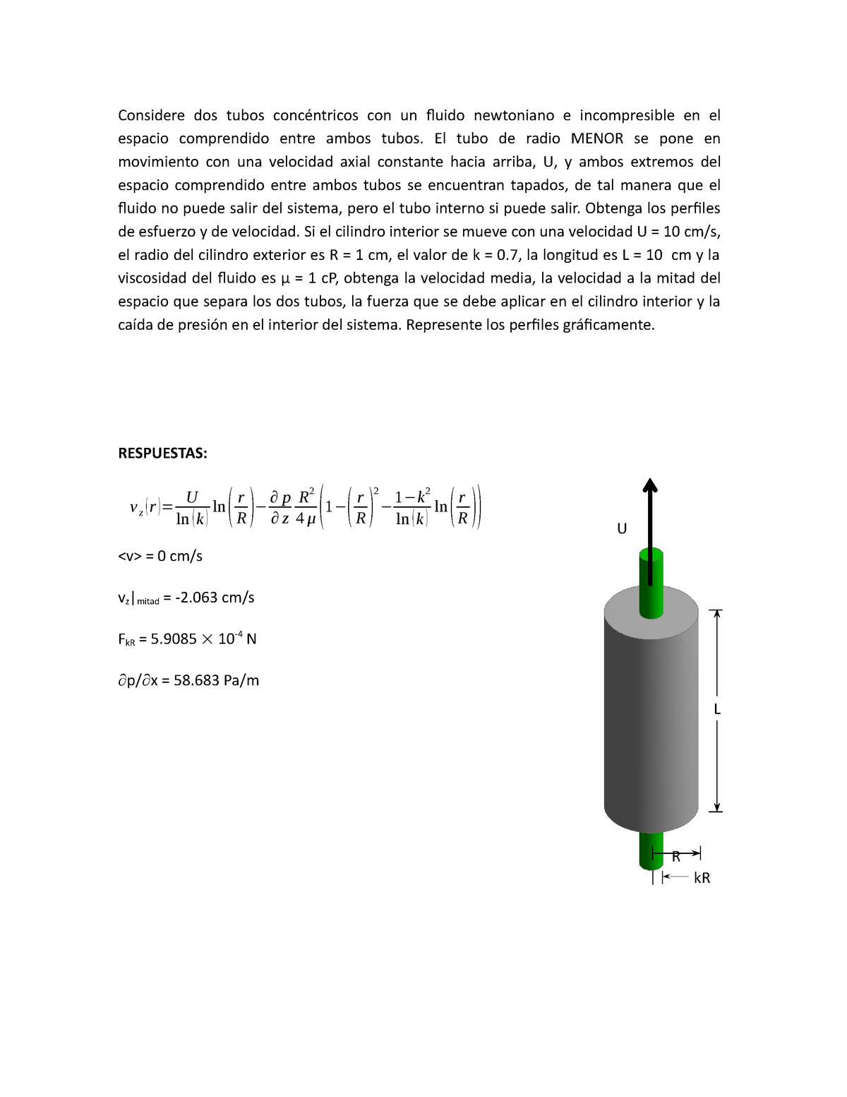 Iili04038 Tarea 5 Considere Dos Tubos Concéntricos Con Un Fluido Newtoniano E Incompresible En 2025