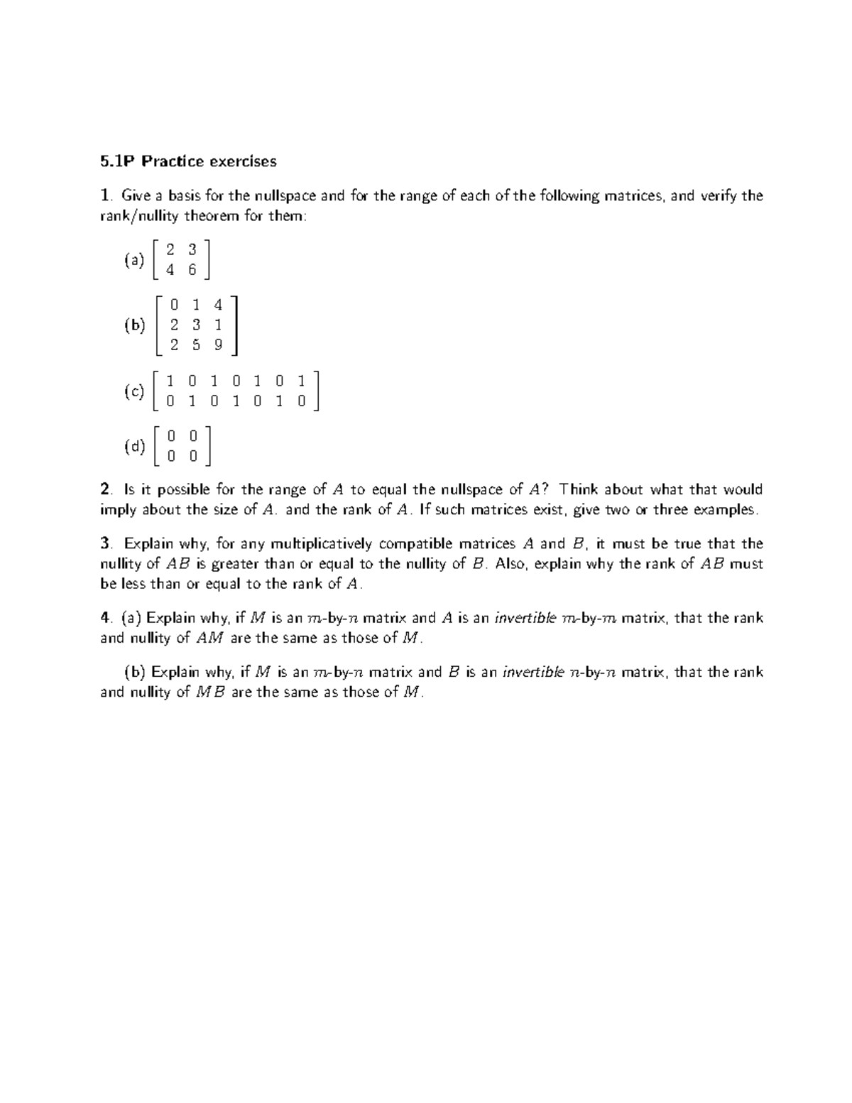 Sec 5 - Practice Problem 2400 5.1 - 5 Practice exercises Give a basis ...