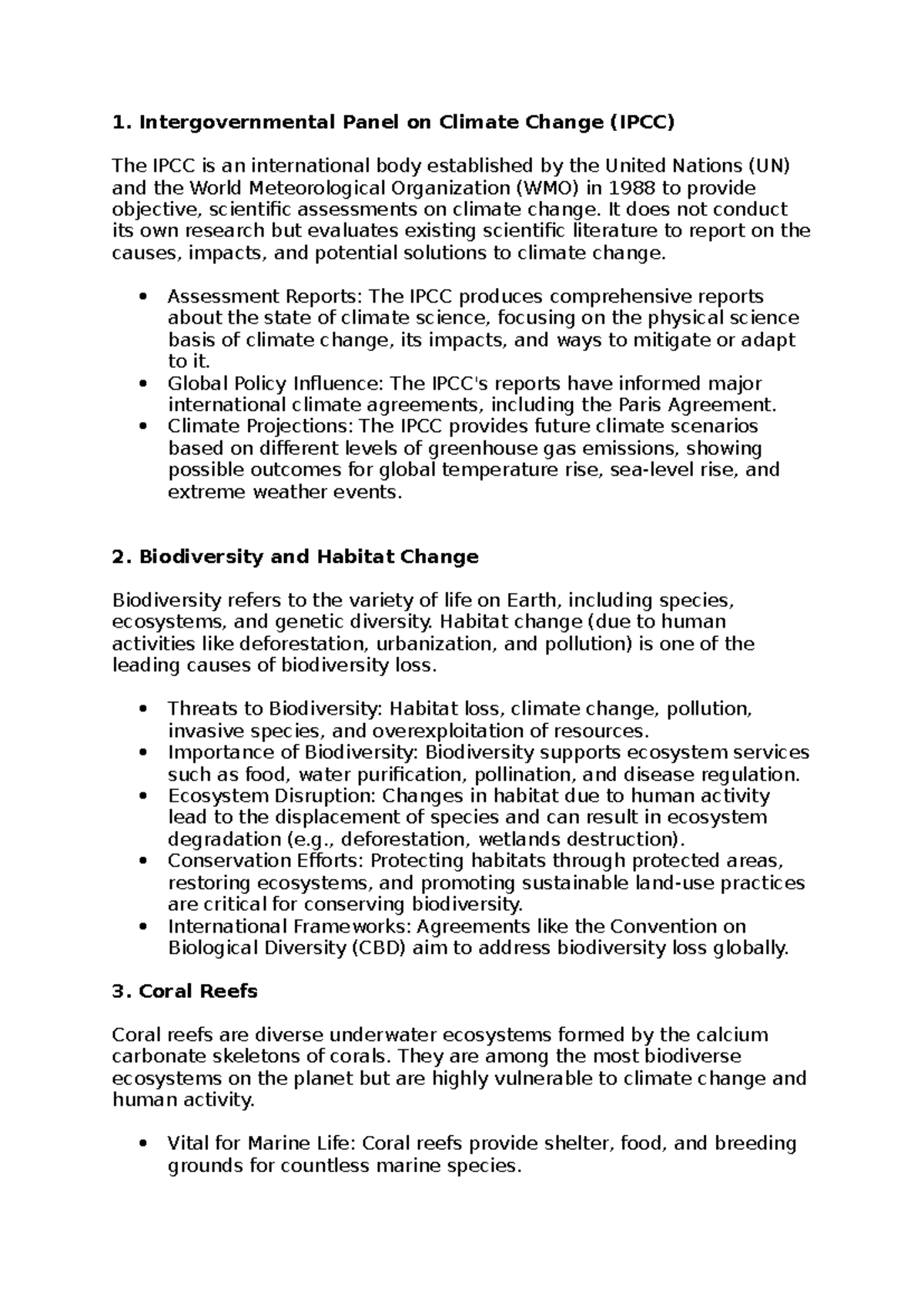 1 - pre exam preparation notes - Intergovernmental Panel on Climate ...
