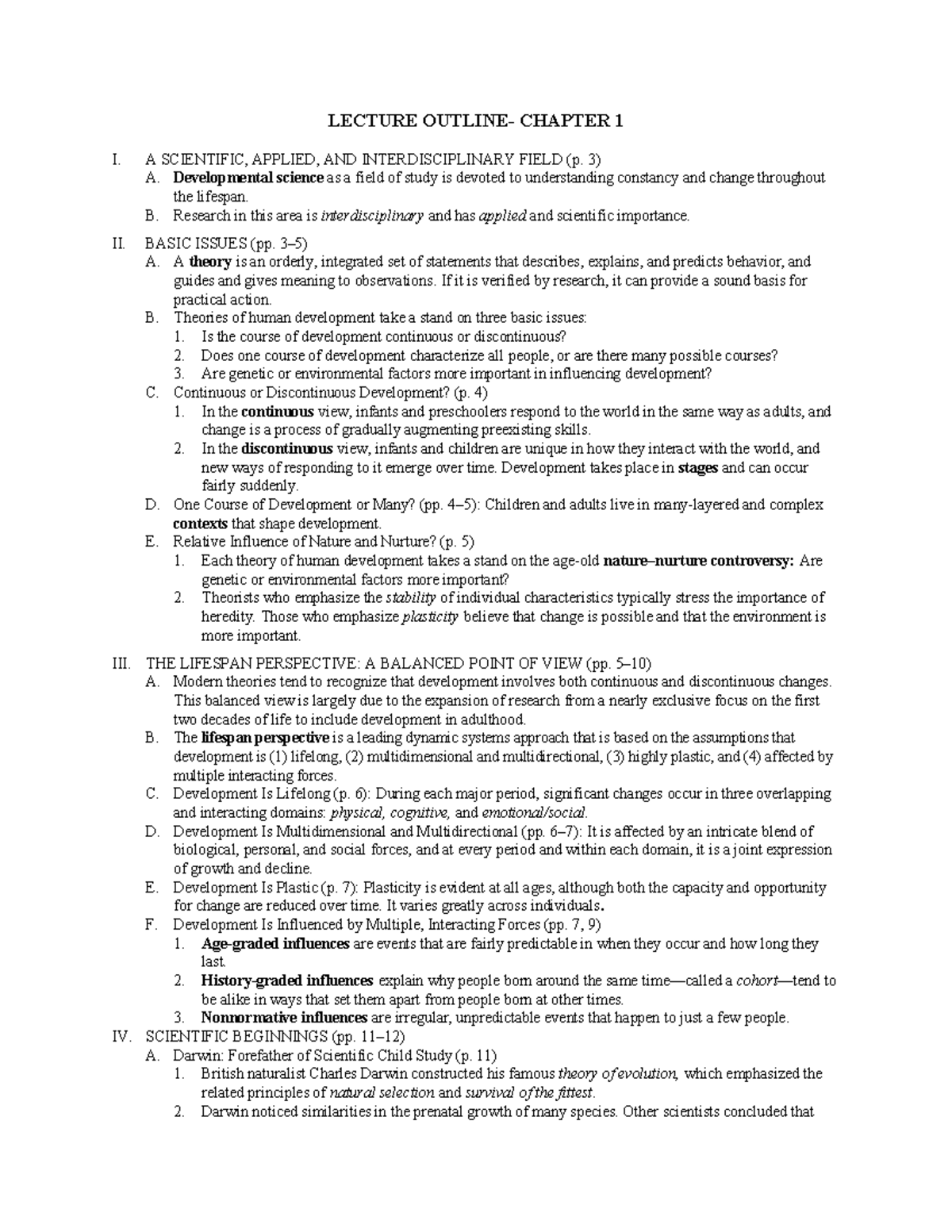 Chapter+1+Lecture+Outline - LECTURE OUTLINE- CHAPTER 1 I. A SCIENTIFIC ...