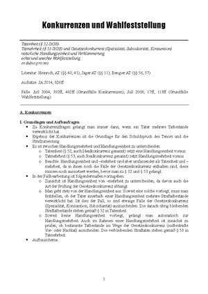 Zusammenfassung Anstiftung und Beihilfe - 6. Anstiftung und Beihilfe Aufbau von Anstiftung und ...