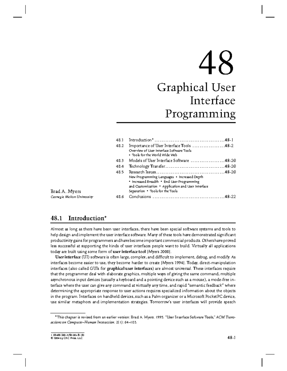 Graphical User Interface - 48 Graphical User Interface Programming Brad ...