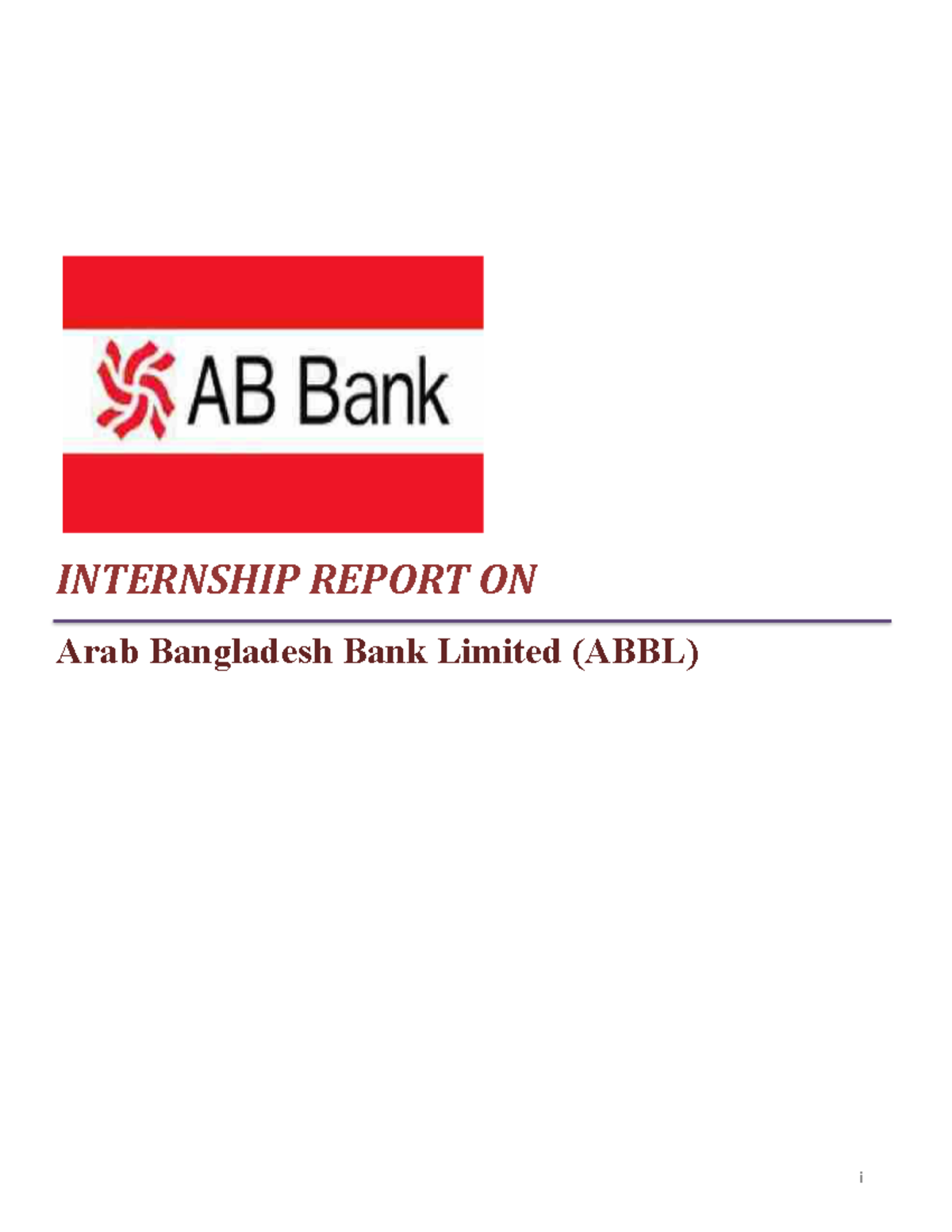 Annamul Hasan 111143275 (AB Bank) - INTERNSHIP REPORT ON Arab ...