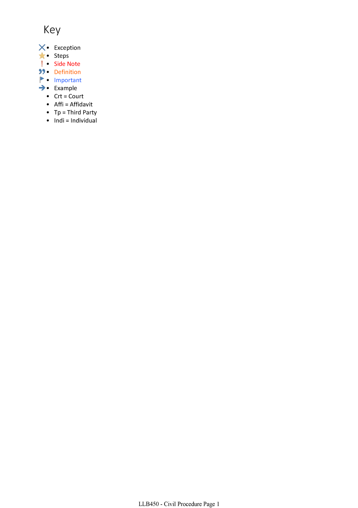 civil-pro-notes-key-exception-steps-side-note-definition-important