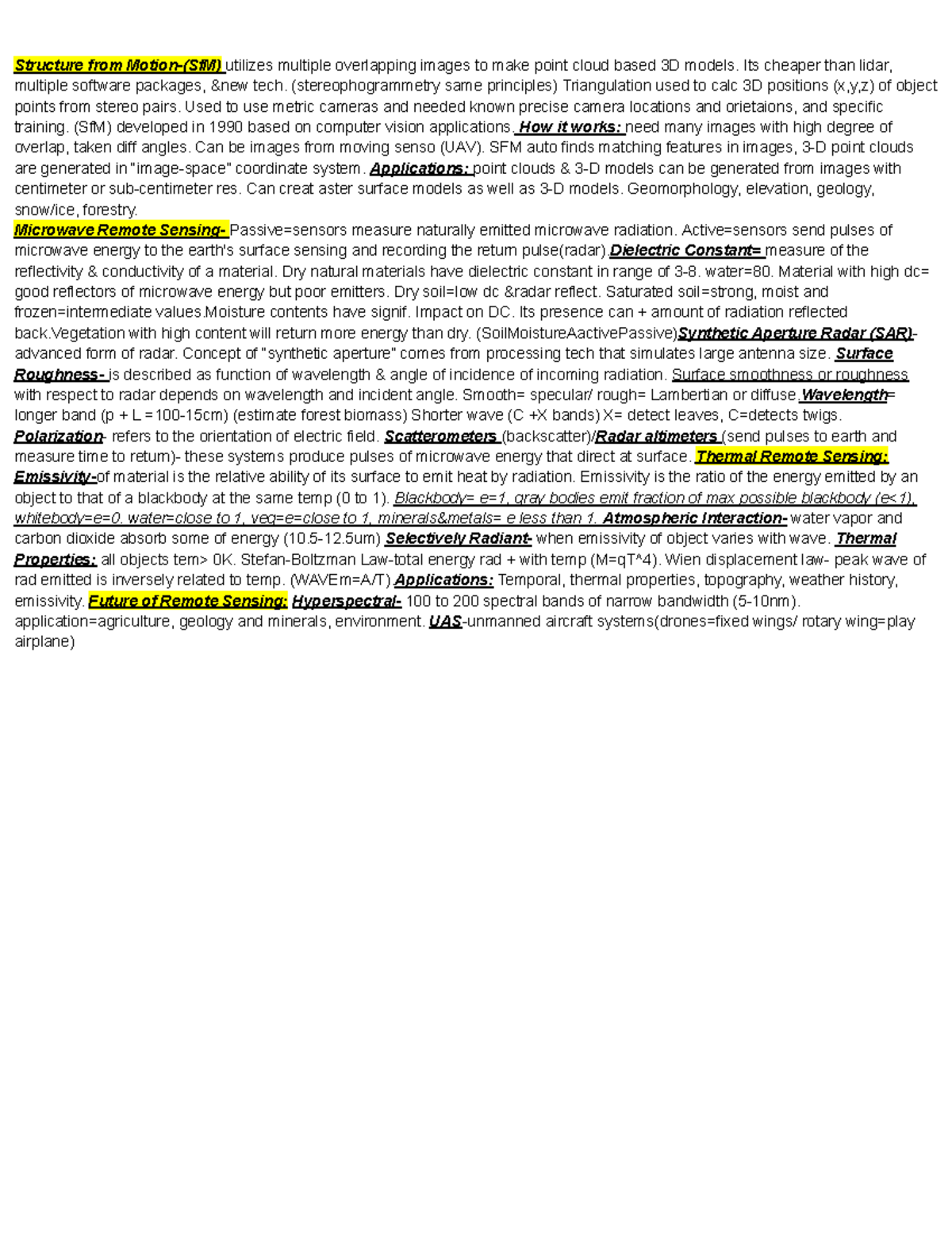 GSP 216 - Quiz 5 Study Guide - Structure From Motion-(SfM) Utilizes ...