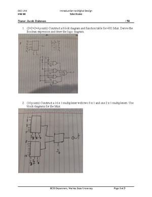 Boolean mathematics - ECE 194 - subtraction 2a. 0010 2b 1010 Sum 10010 ...