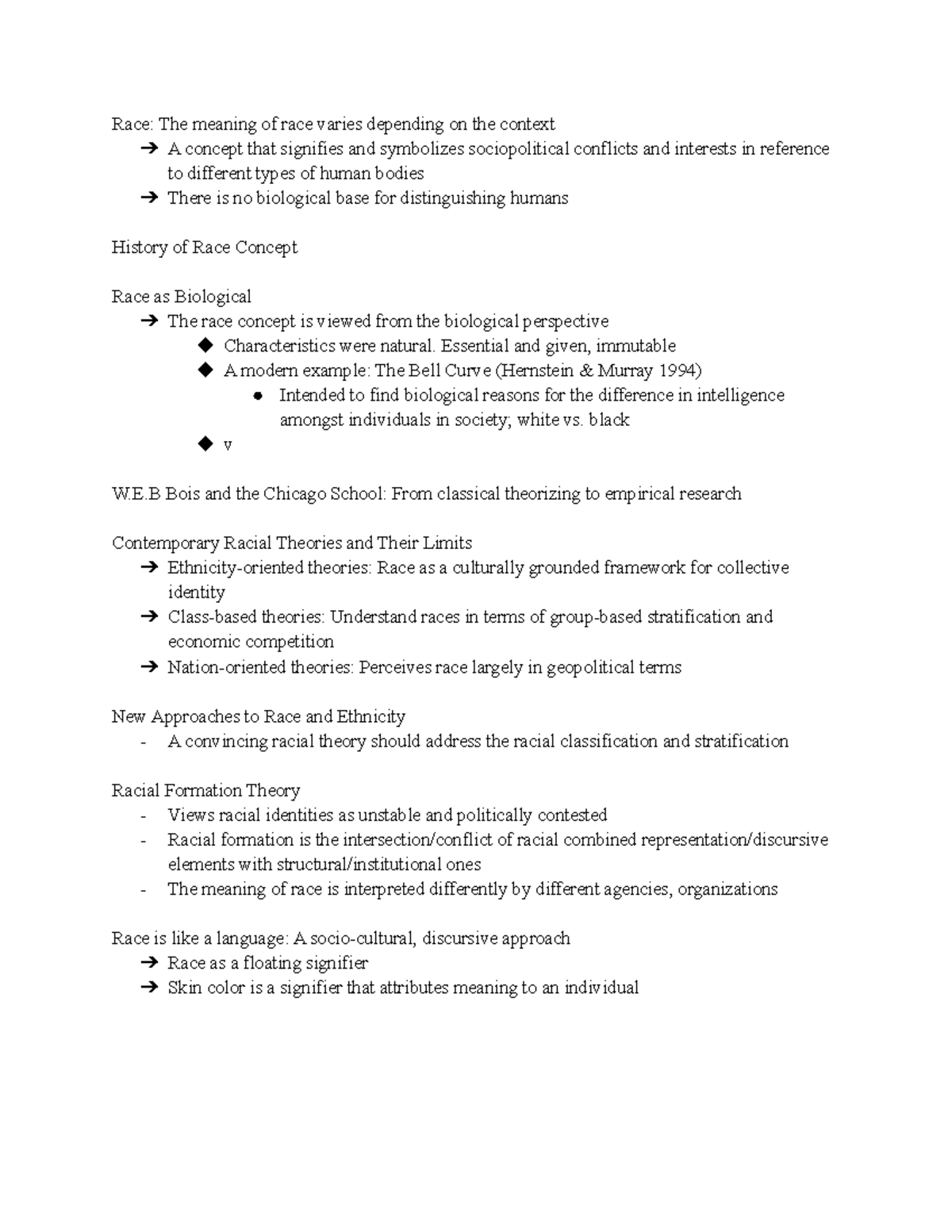 Sociology of Race and Ethnicity Race The meaning of race varies
