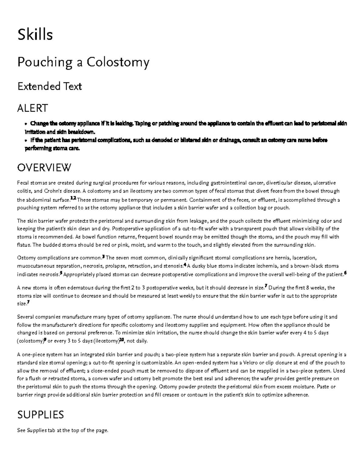 Pouching a Colostomy - Extended - Skills Pouching a Colostomy Extended ...