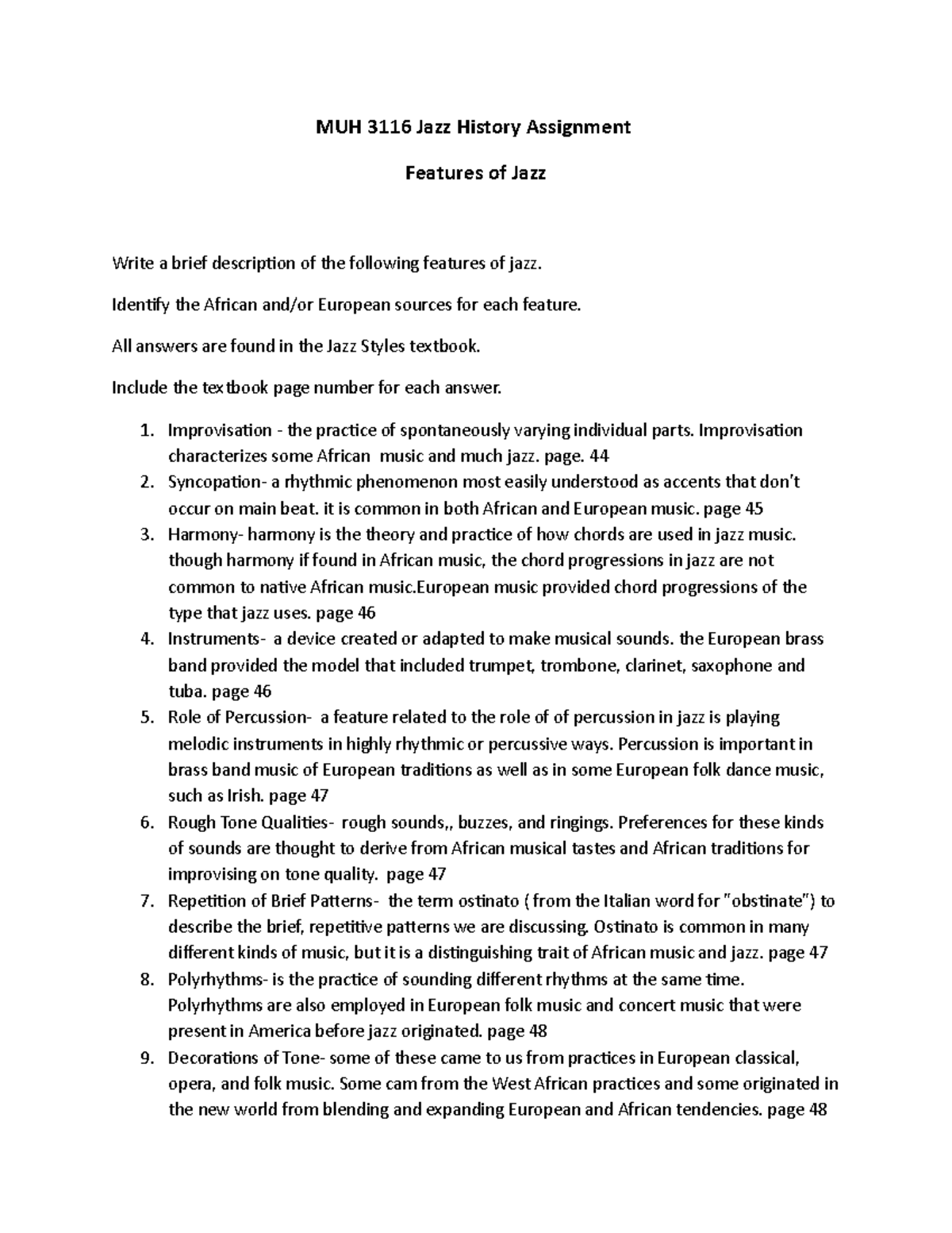 features-of-jazz-assignment-muh-3116-jazz-history-assignment-features