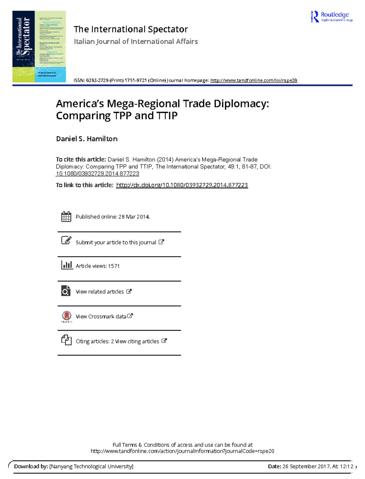 America's Mega Regional Trade Diplomacy Comparing TPP and TTIP - The ...