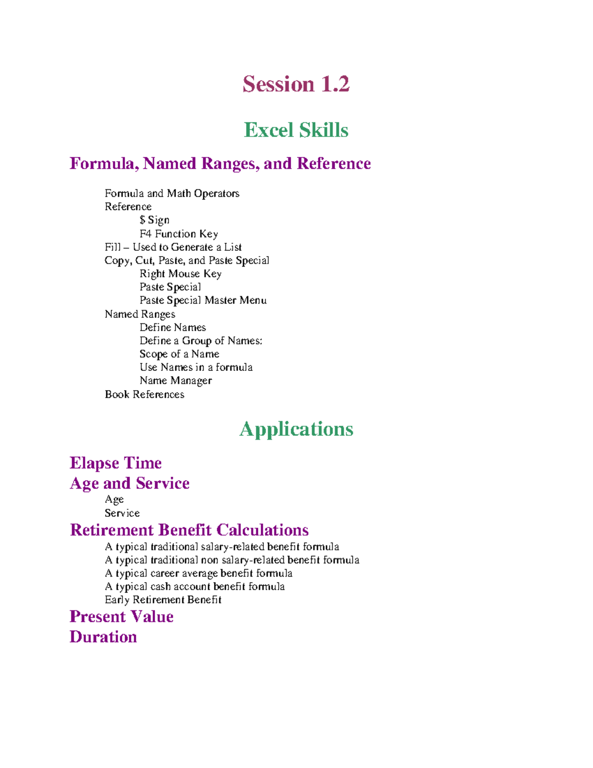 1.2 Reference class modules for masters in Data Science Session 1