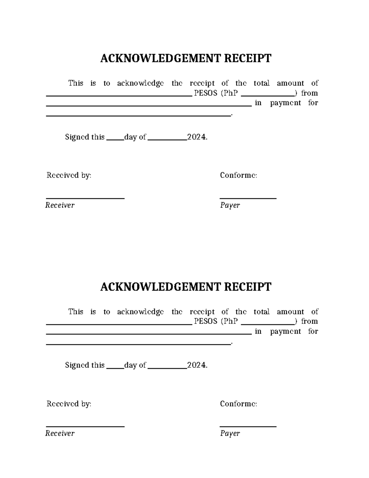 Appendix 41 - Acknowledgement Receipt - Technology and Livelihood ...