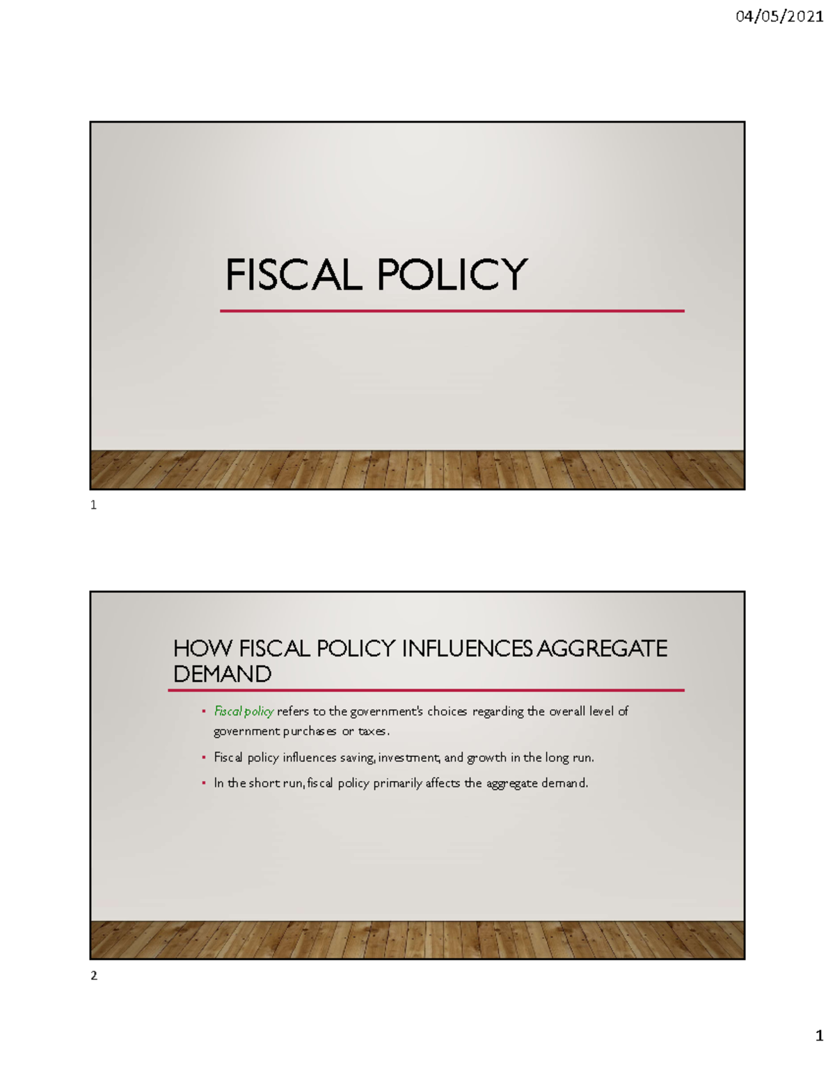 Fiscal Policy - economics - FISCAL POLICY HOW FISCAL POLICY INFLUENCES ...