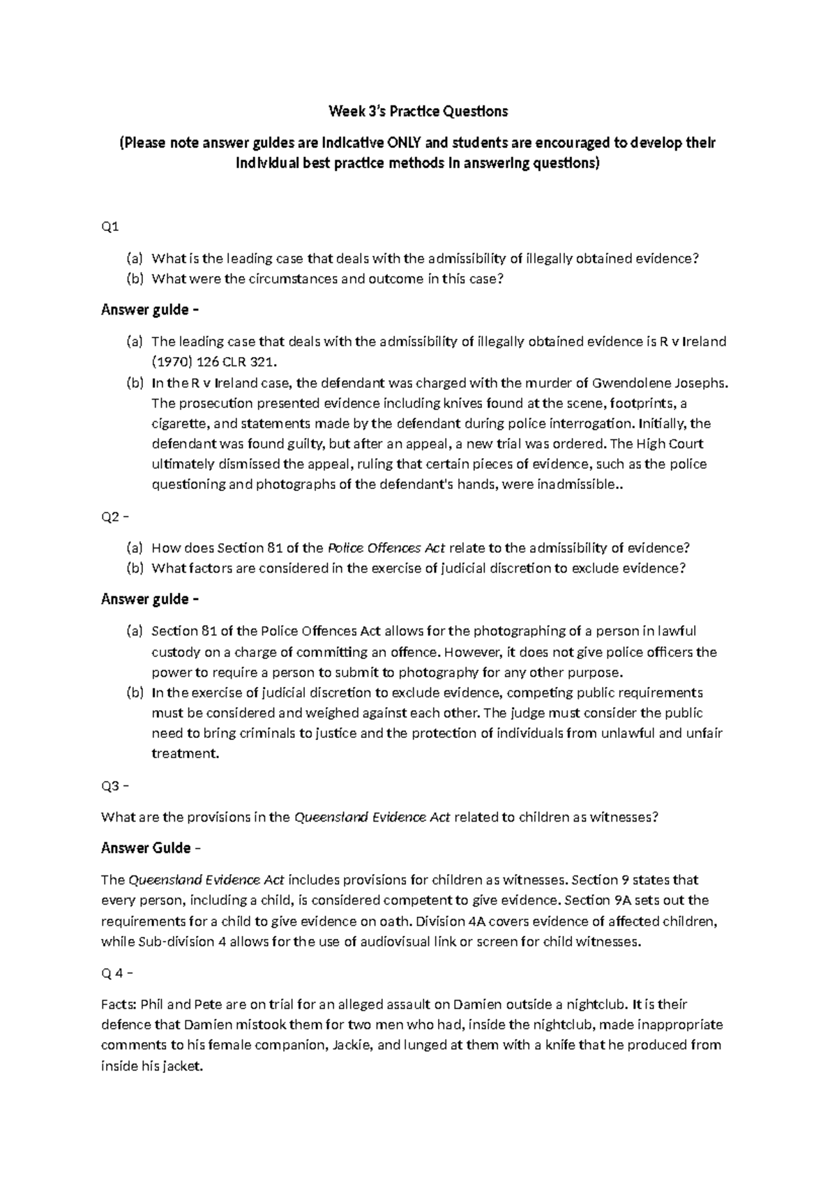 LA3034 topic 3 answer guide - Week 3’s Practice Questions (Please note ...