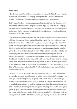 background of top glove