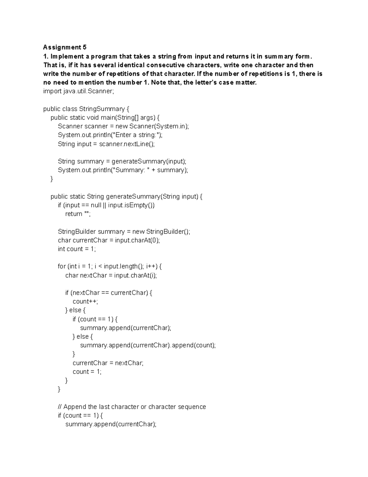 ENGG 1420 Assignment 5 - Assignment 5 Implement a program that takes a ...