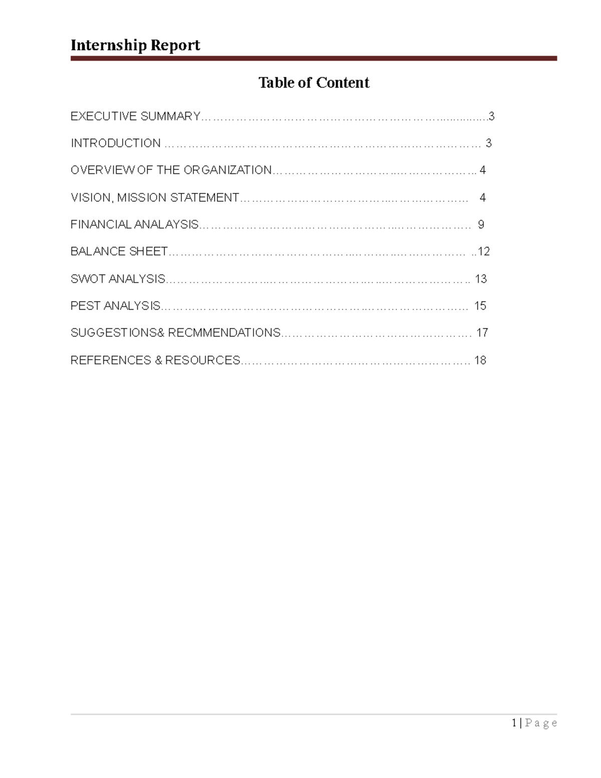 Internship report on MCB Bank - Table of Content EXECUTIVE - Studocu