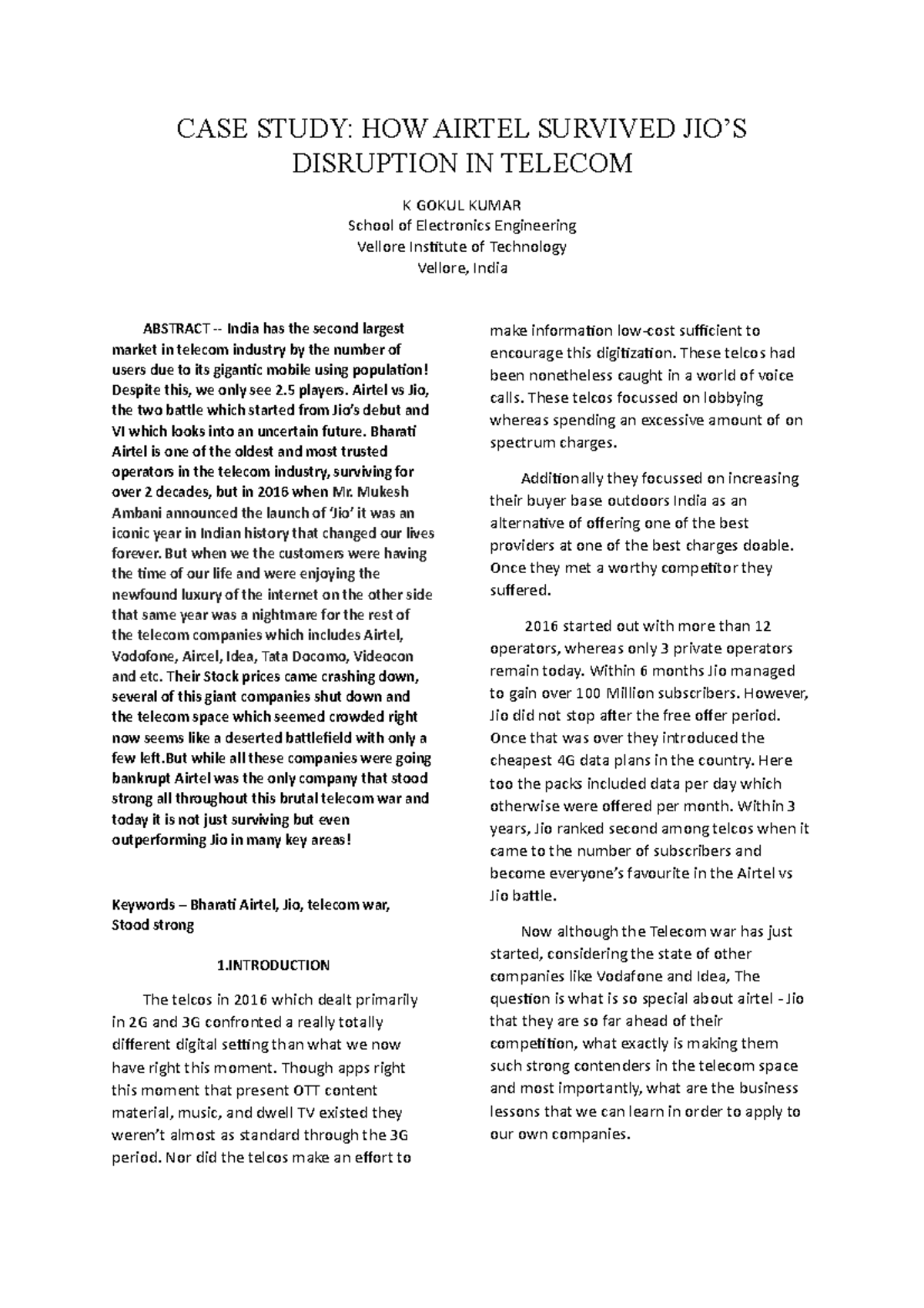 ED paper j . . . CASE STUDY HOW AIRTEL Studocu