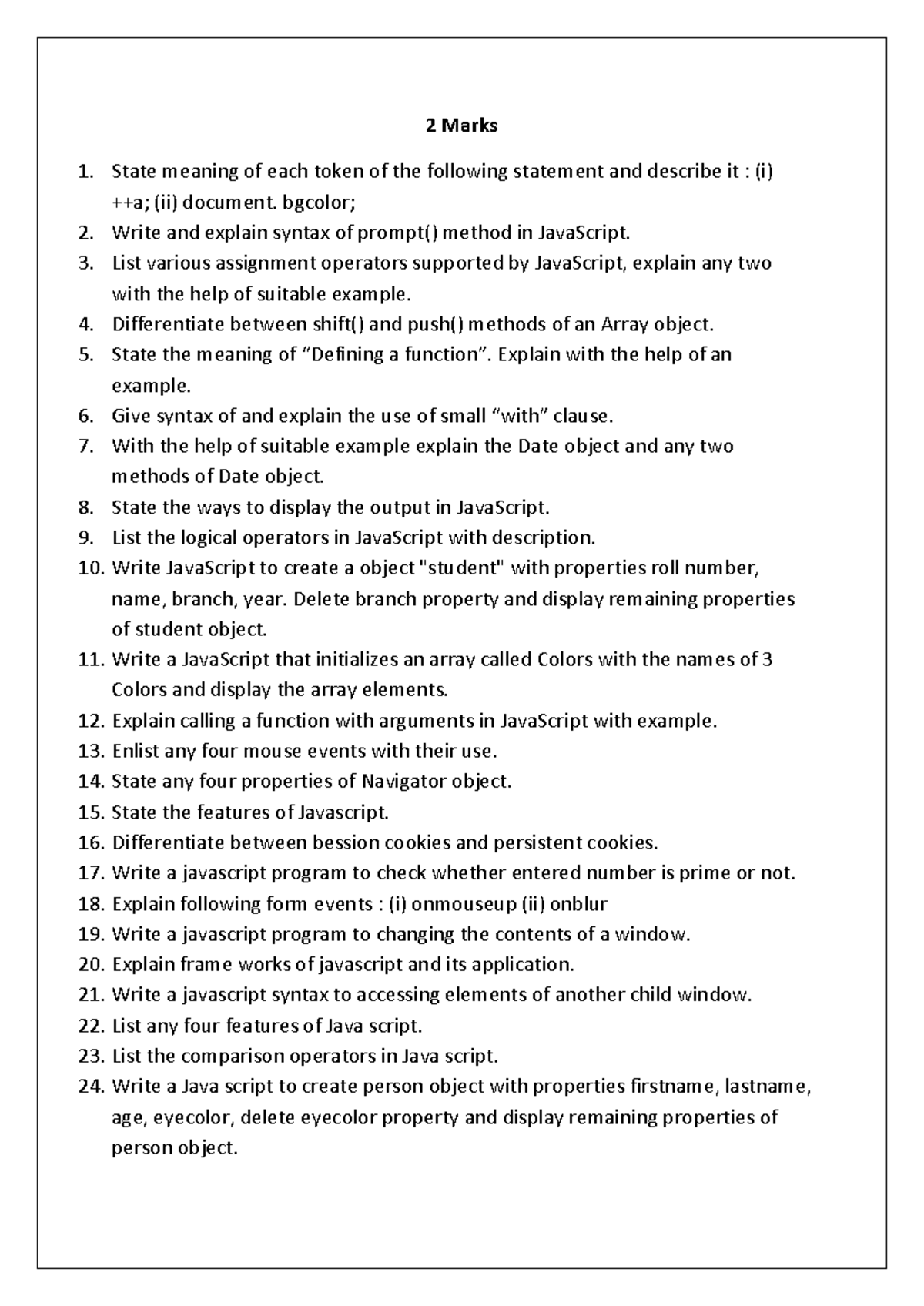 Css - ............... - 2 Marks State meaning of each token of the ...