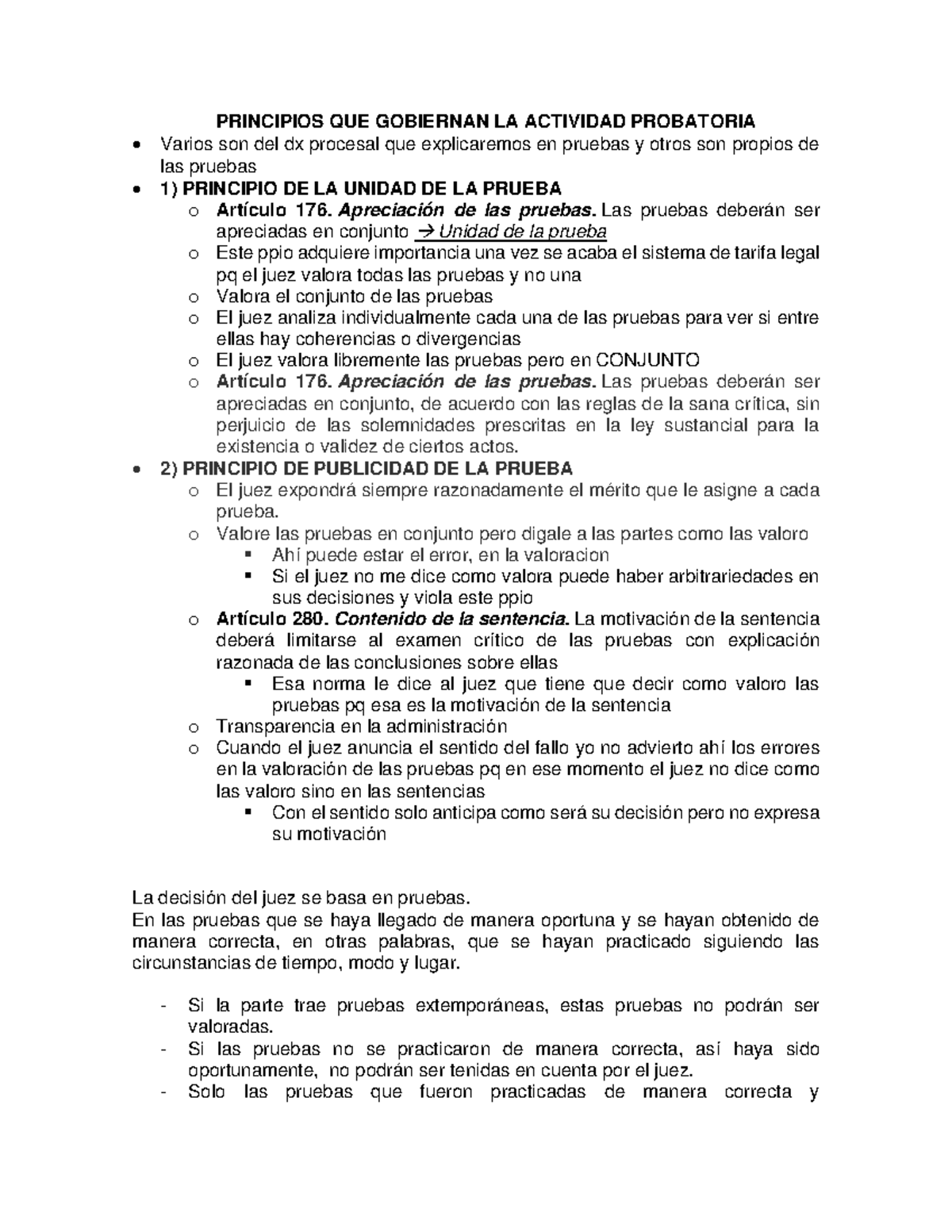 9. Principios Probatorios - PRINCIPIOS QUE GOBIERNAN LA ACTIVIDAD ...