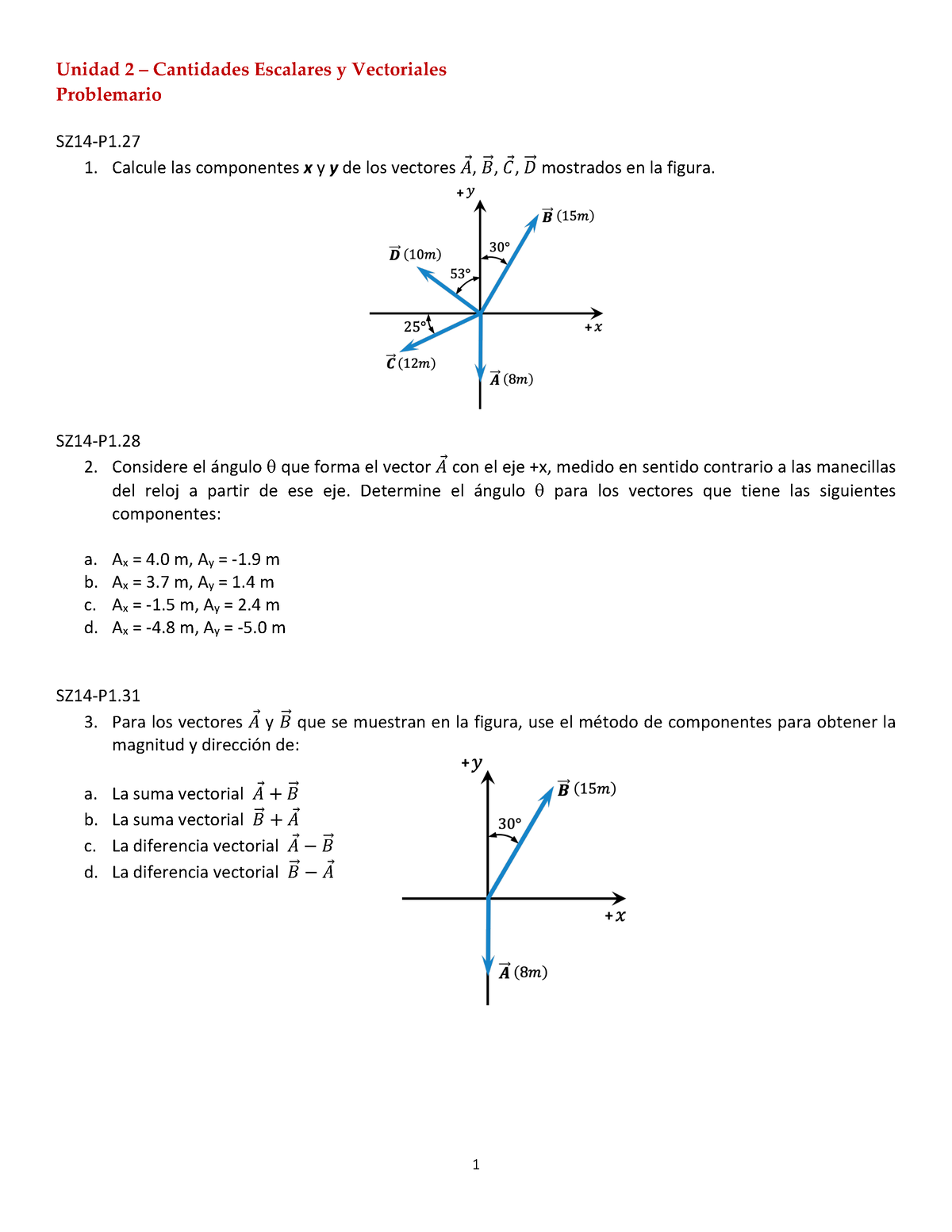 03 - Cantidades Escalares Y Vectoriales - Problemas Resueltos - Unidad ...