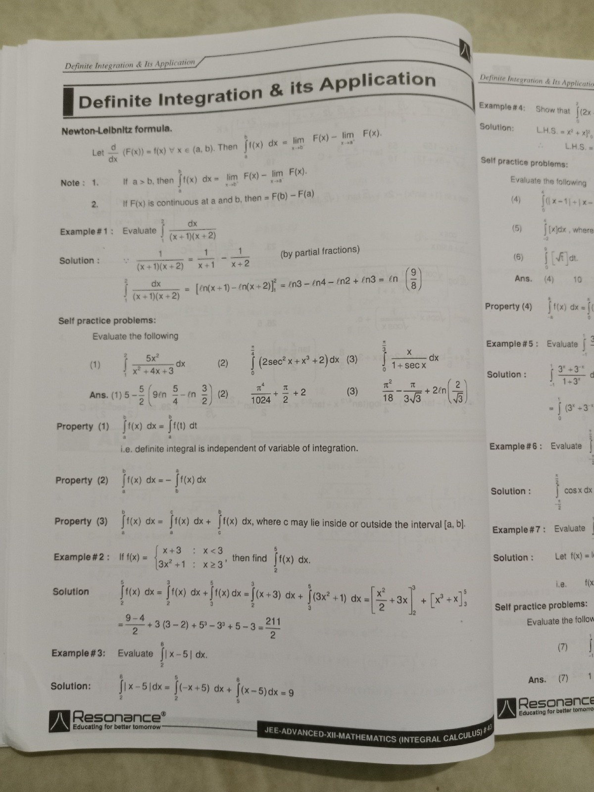 Definite Integration Theory - Bsc Maths - Studocu