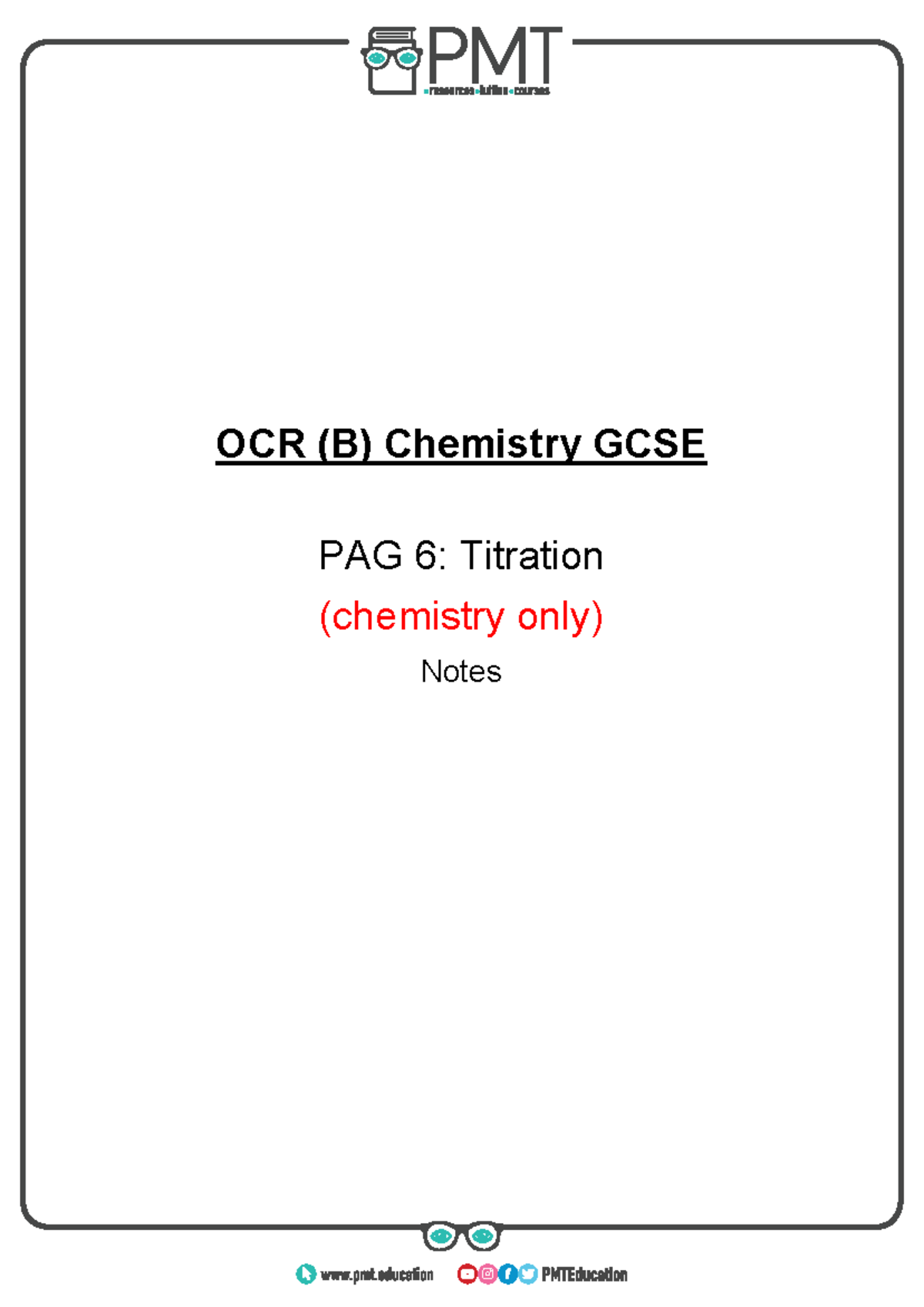 PAG 6 Titration chemistry homework and practice material fro exams