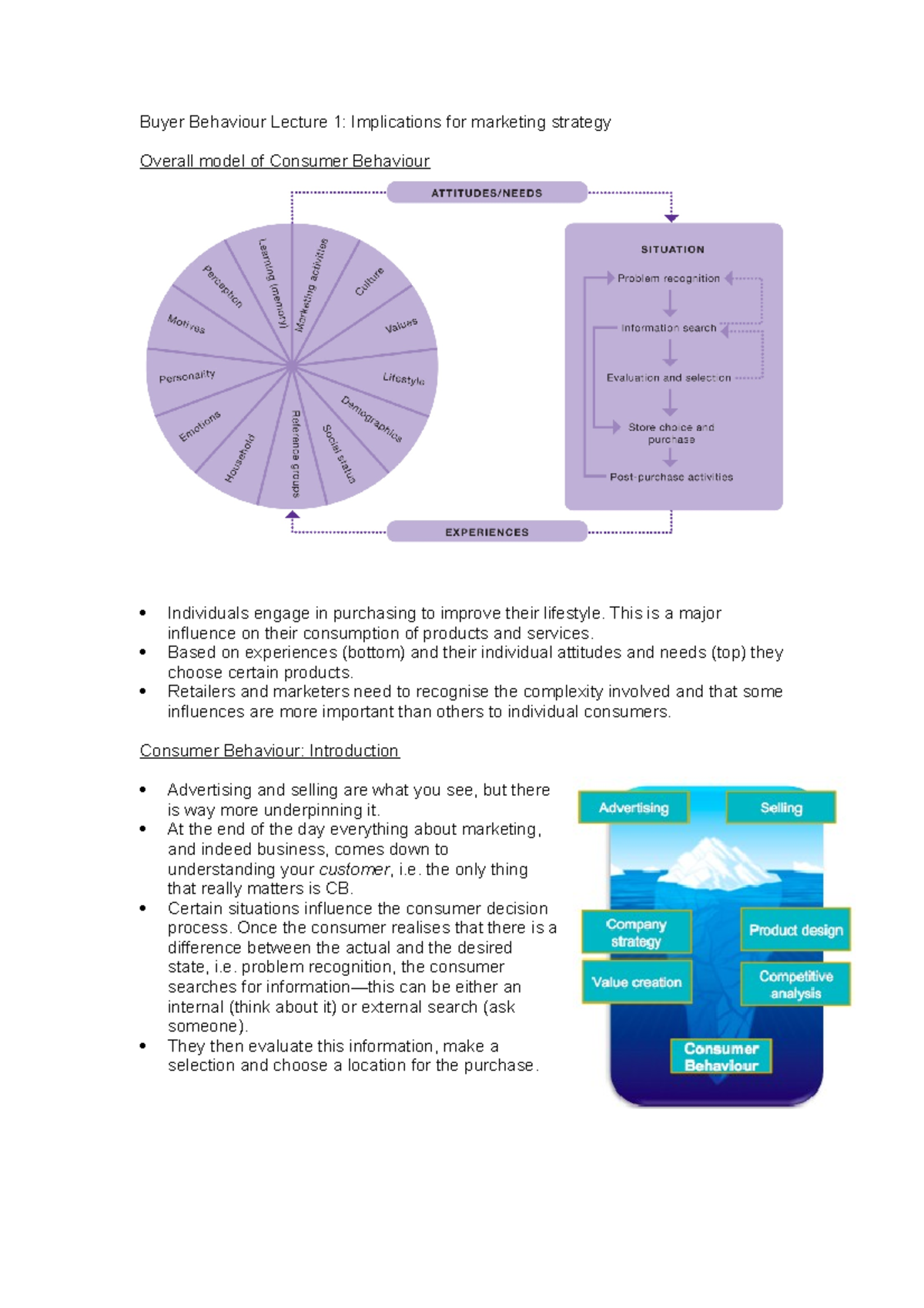 Lecture 1 - Buyer Behaviour Lecture 1: Implications for marketing ...