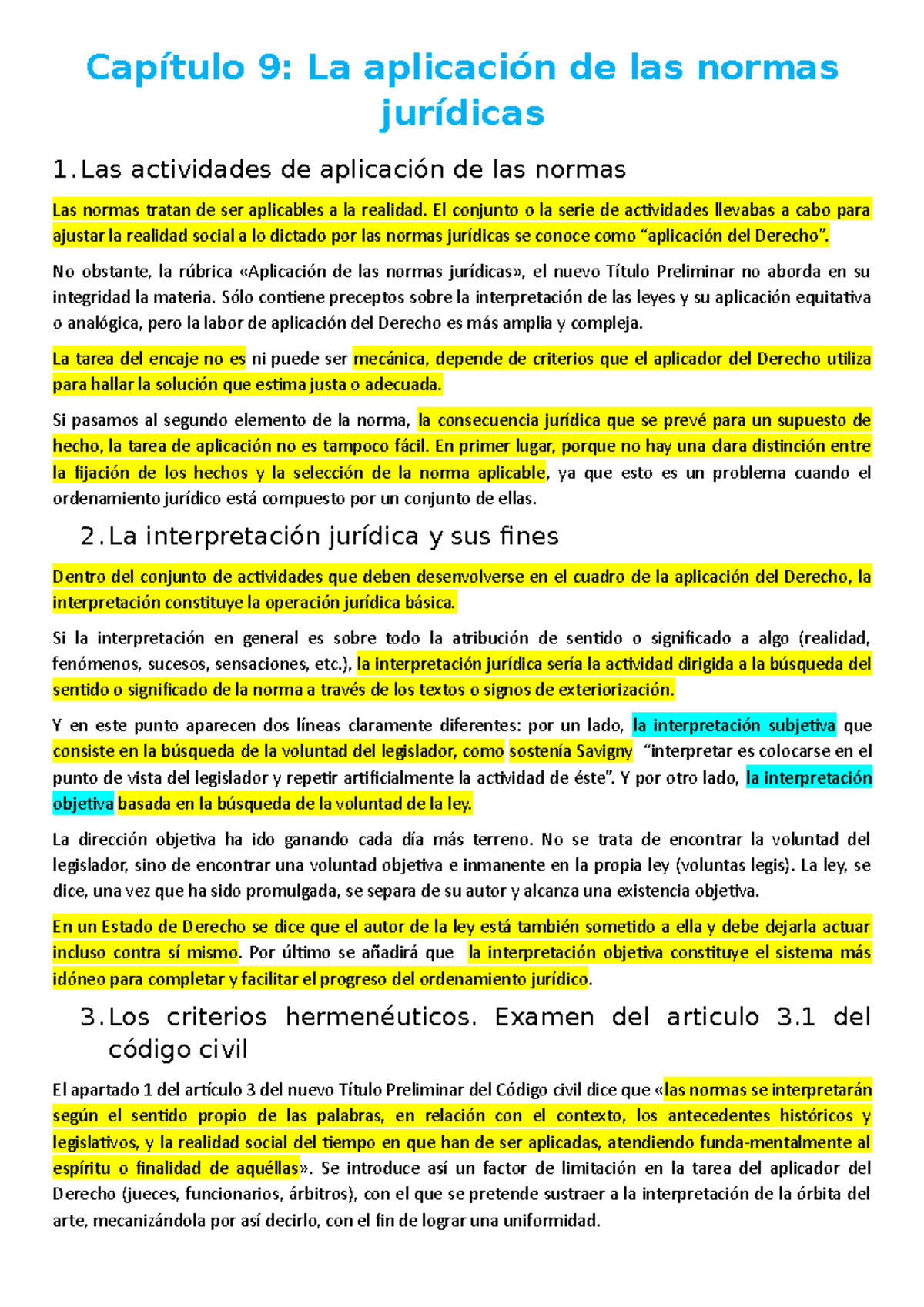 La Aplicaóncion De Las Normas Jurídicas Capítulo 9 La Aplicación De Las Normas Jurídicas 1 2767