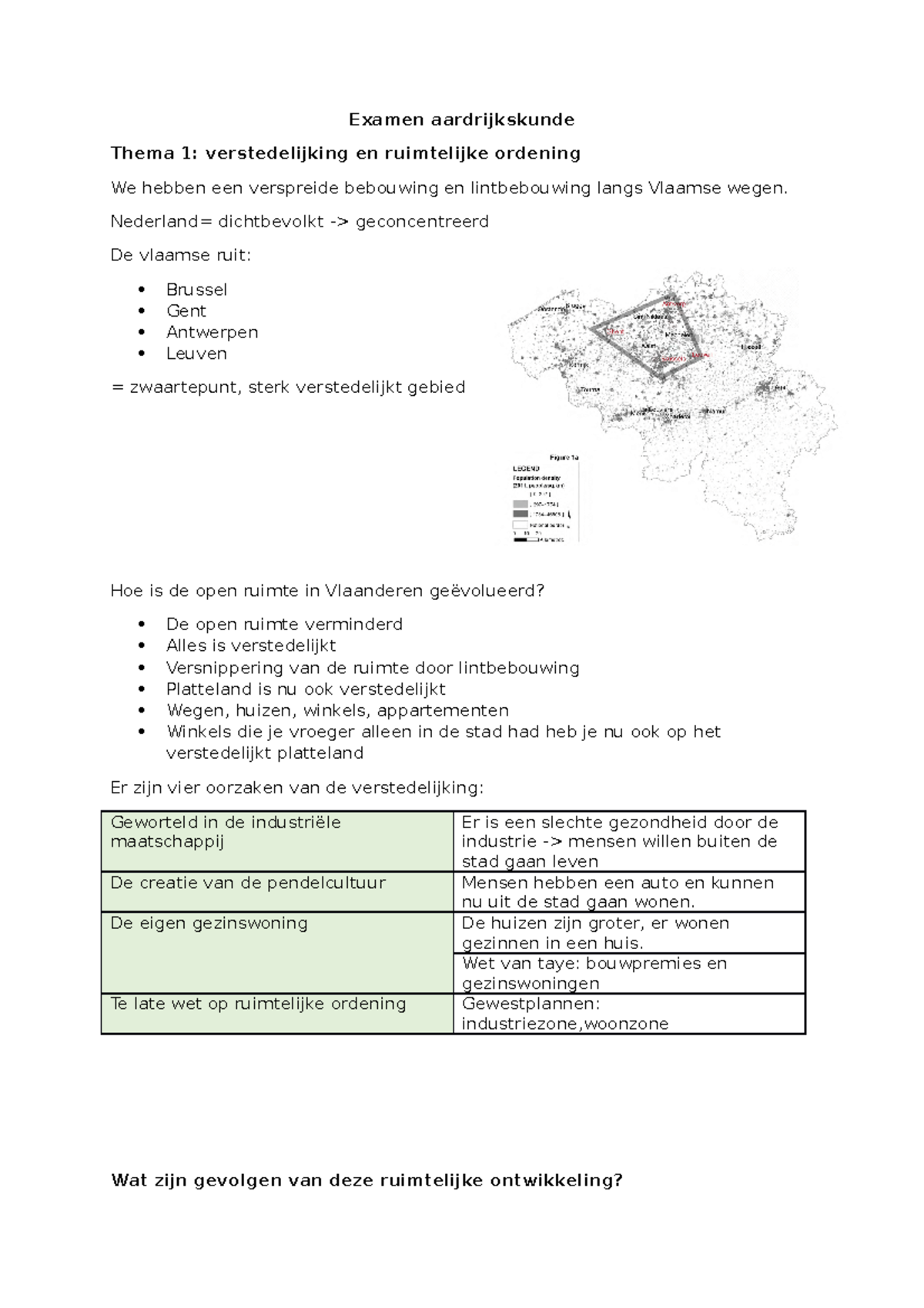 Aardrijkskunde Examen - Examen Aardrijkskunde Thema 1: Verstedelijking ...