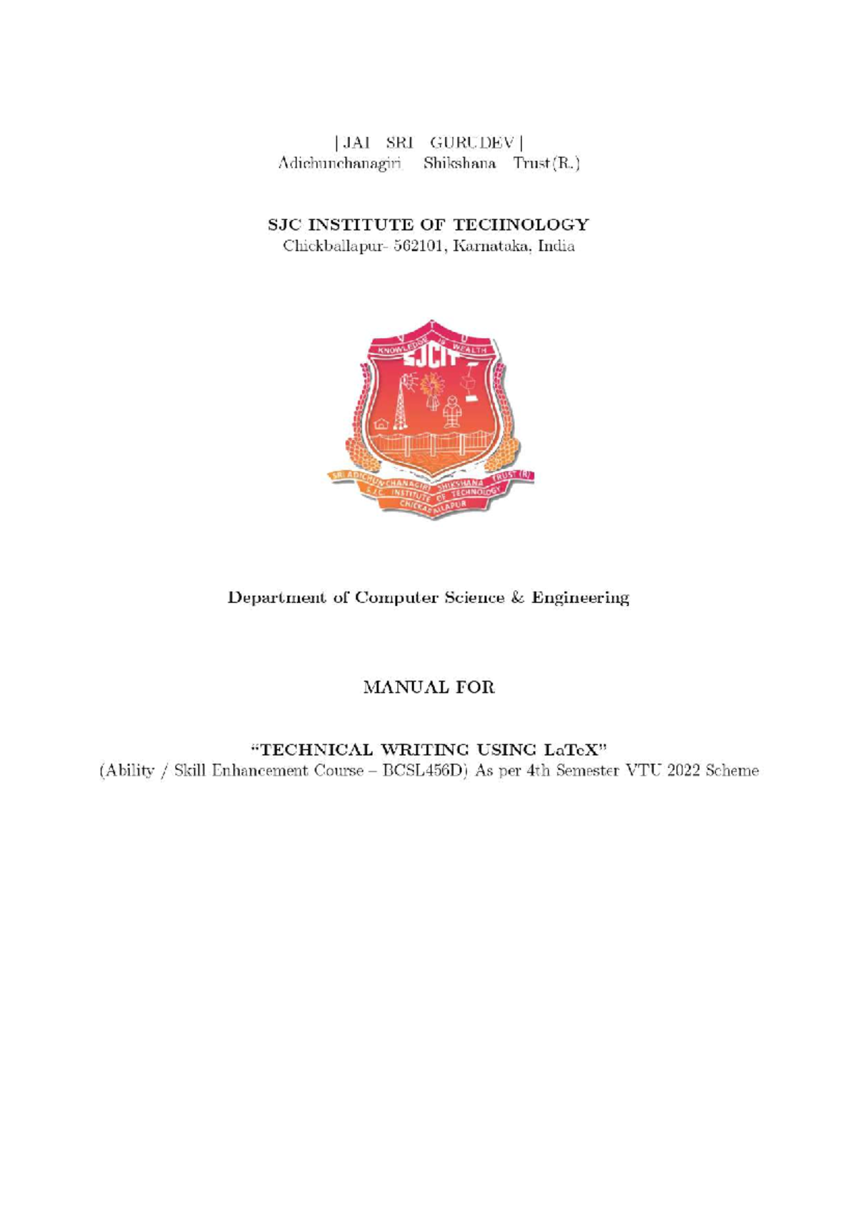 LaTeX Lab Manual - Department of Computer Science and Engineering IV ...