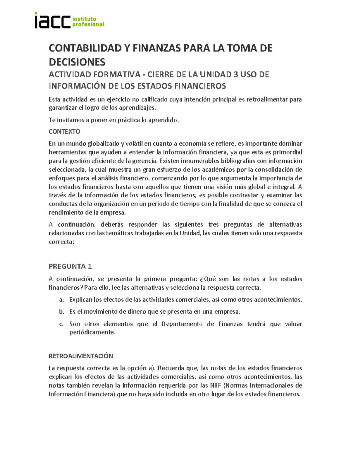 S8 Actividad Formativa ACC U3 Conft 1103 - CONTABILIDAD Y FINANZAS PARA ...