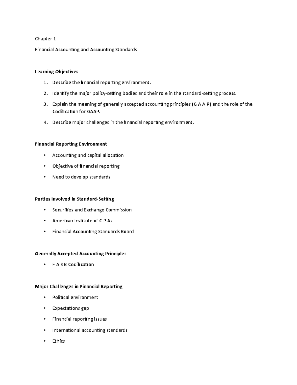 Chapter 1 Lecture Notes 1 - Chapter 1 Financial Accounting and ...