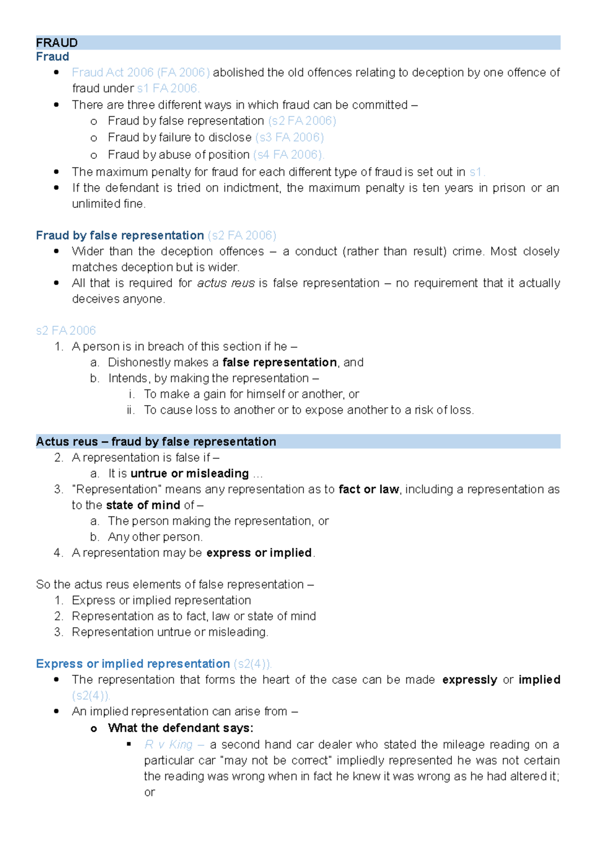 Fraud - There are three different ways in which fraud can be committed ...