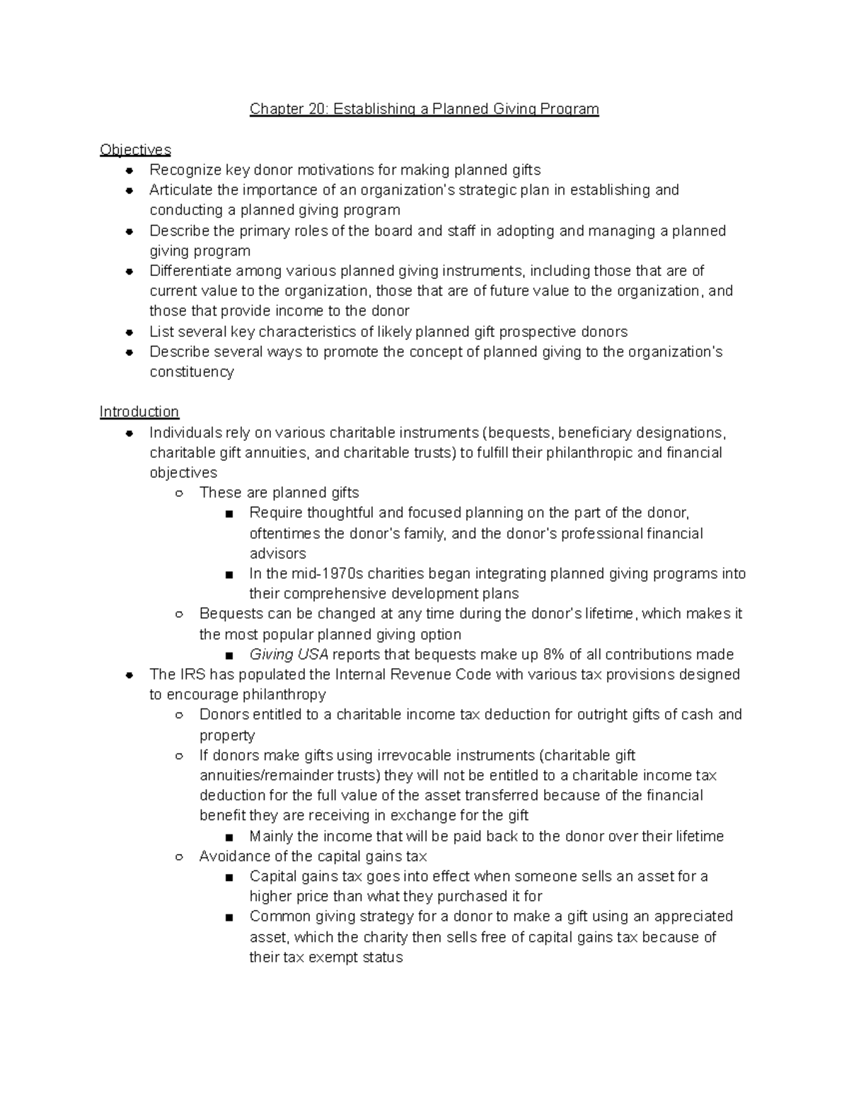 Chapter 20 Establishing A Planned Giving Program Who Have